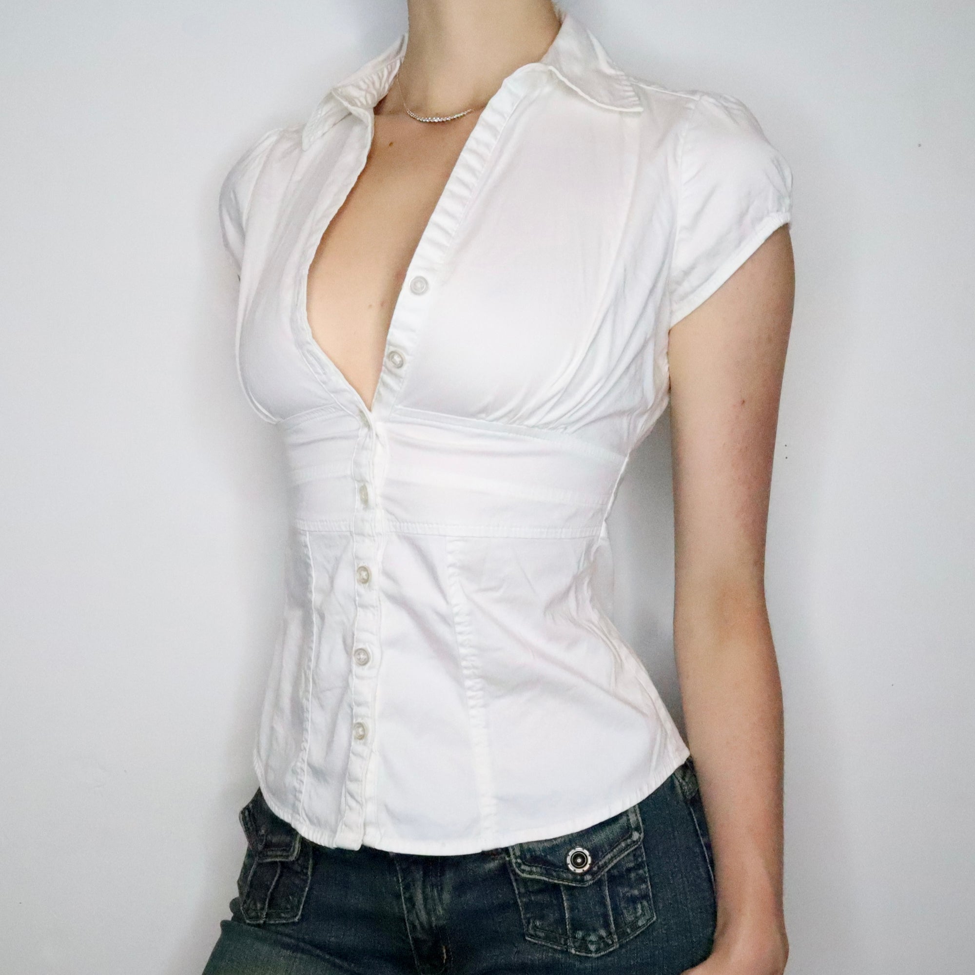 White Button Up Blouse 