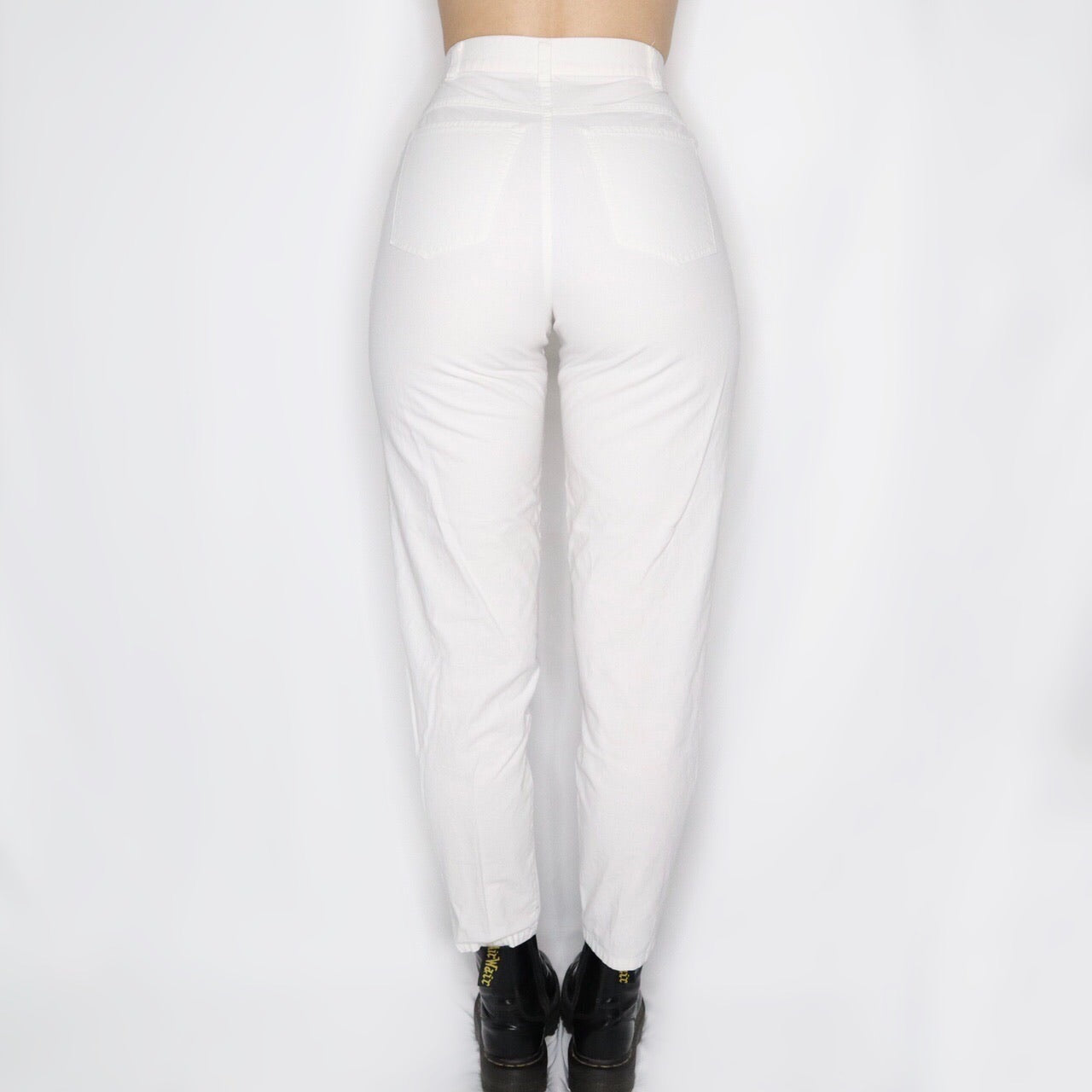 Vintage 90s High Waisted White Pants