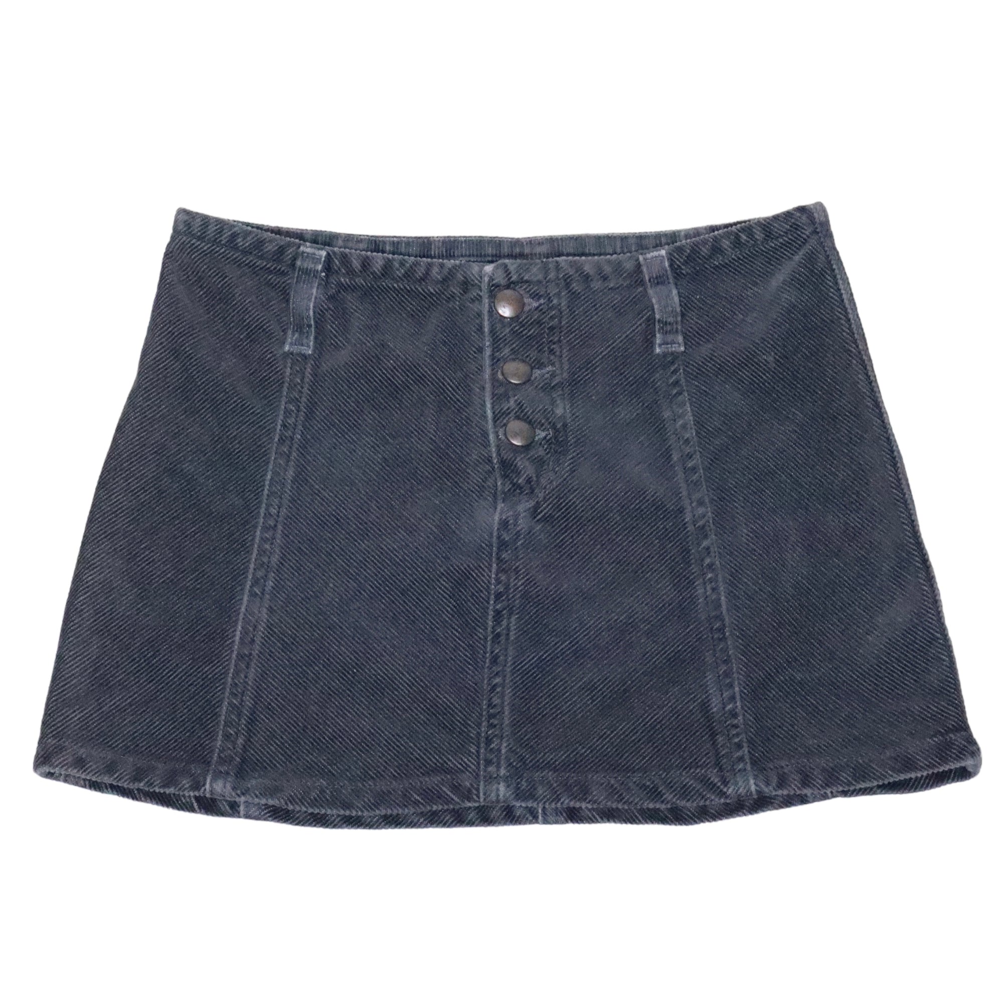 Slate Gray Corduroy Mini Skirt (XS)