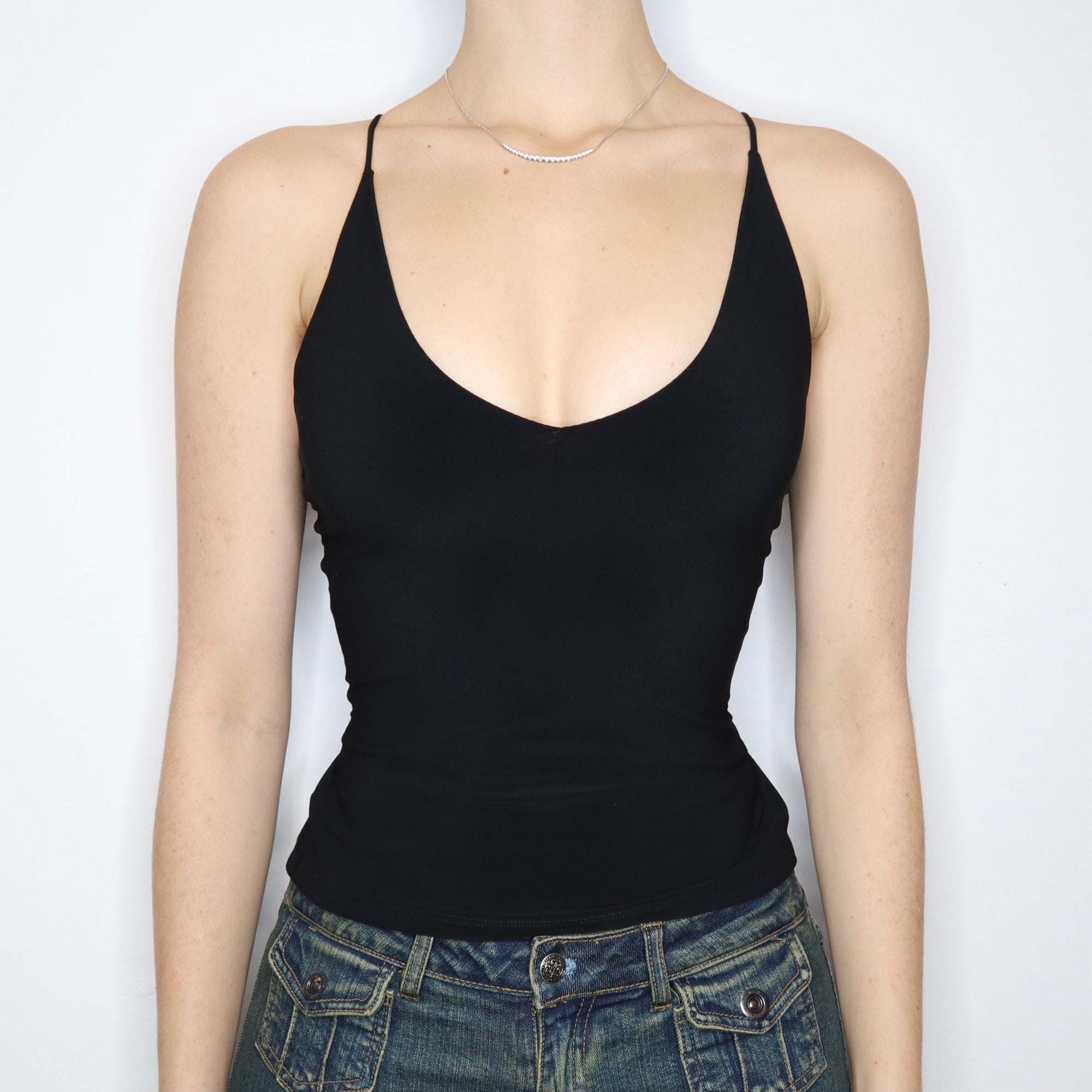 Vintage Early 2000s Black Backless Cami