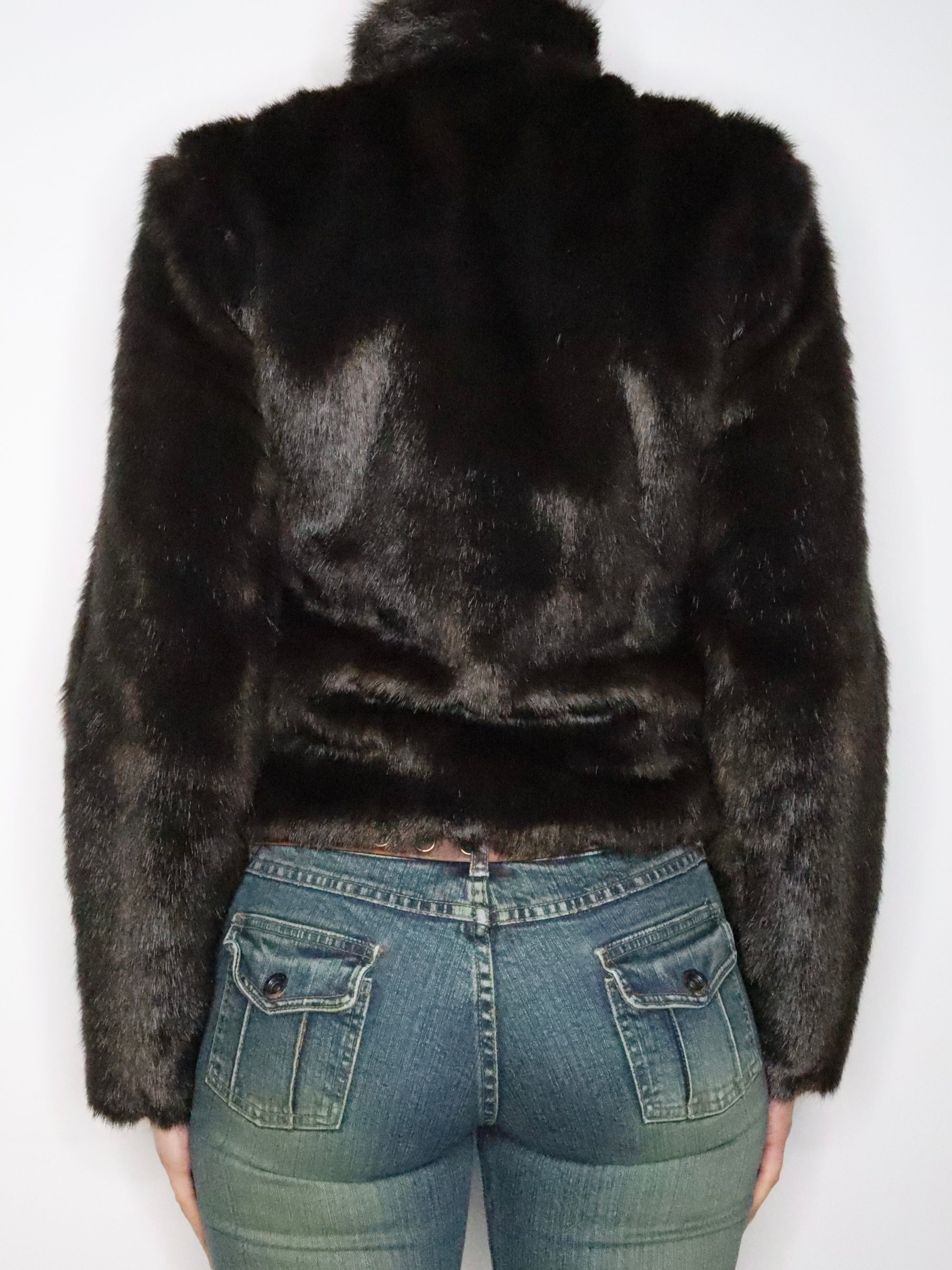 Brown Faux Fur Coat (XS) 