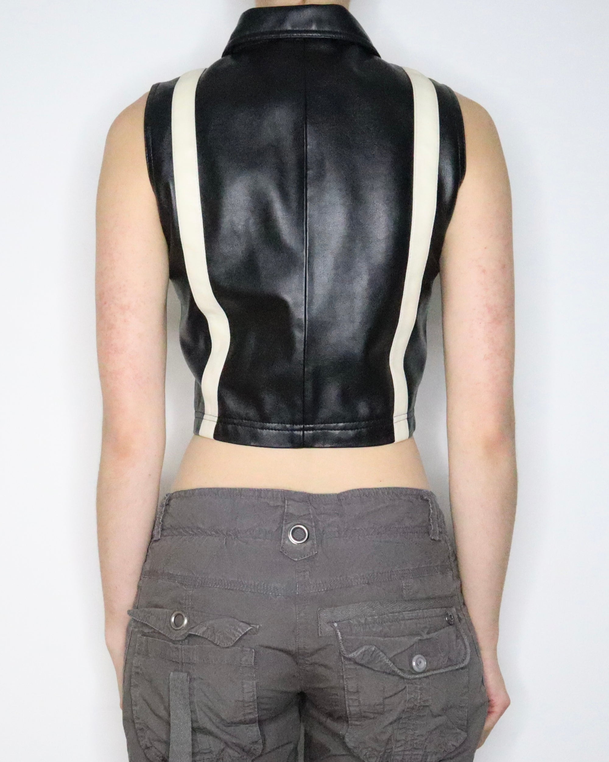 Black Faux Leather Vest (Small) 