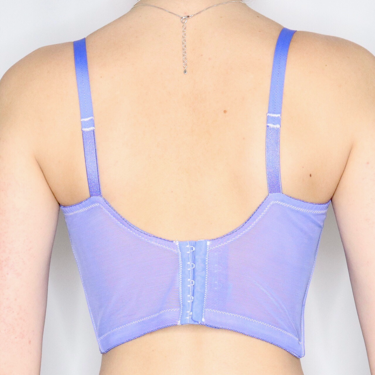 Vintage 90s Hand Dyed Periwinkle Blue Cropped Bustier