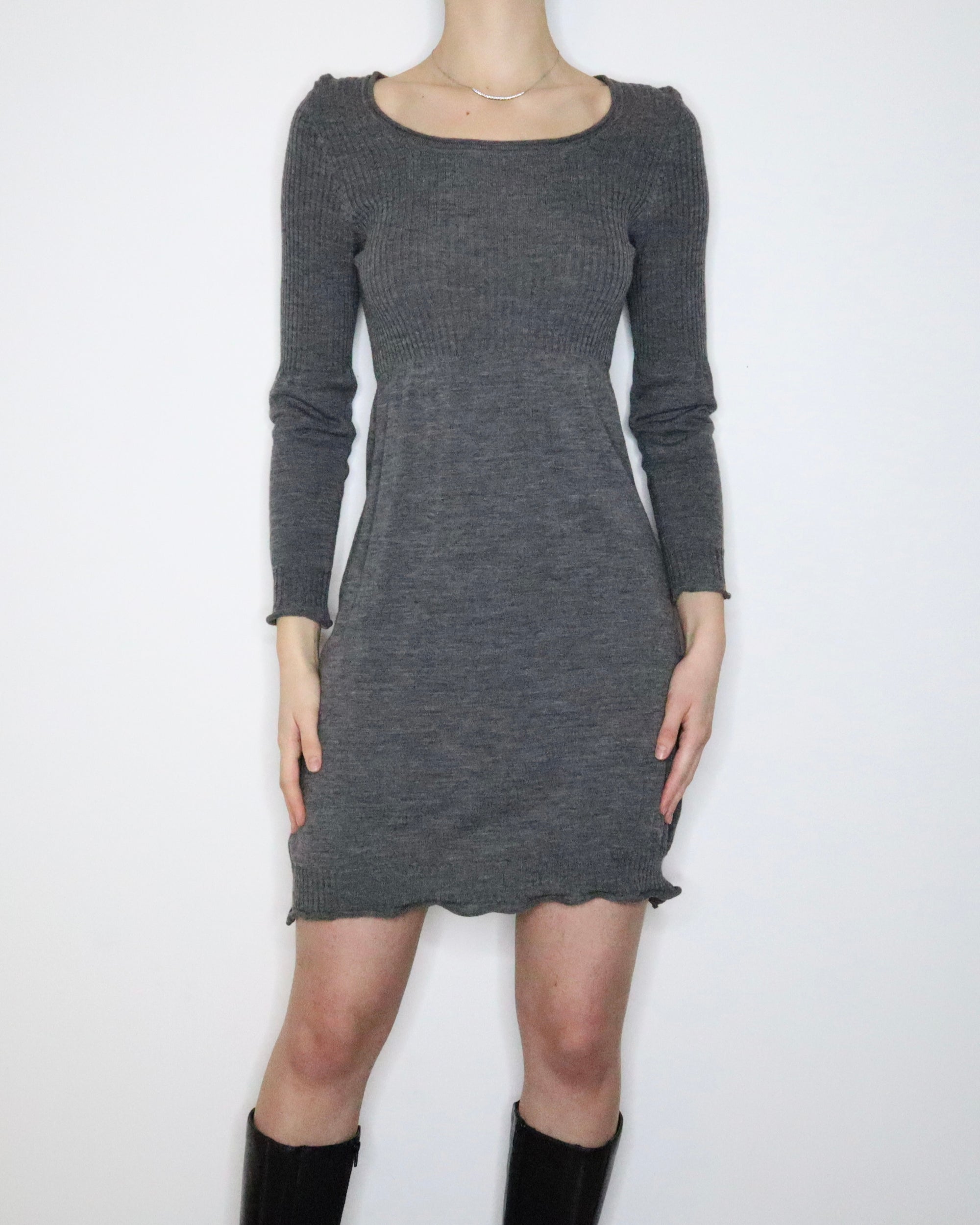 Y2K Gray Sweater Dress (Small) 