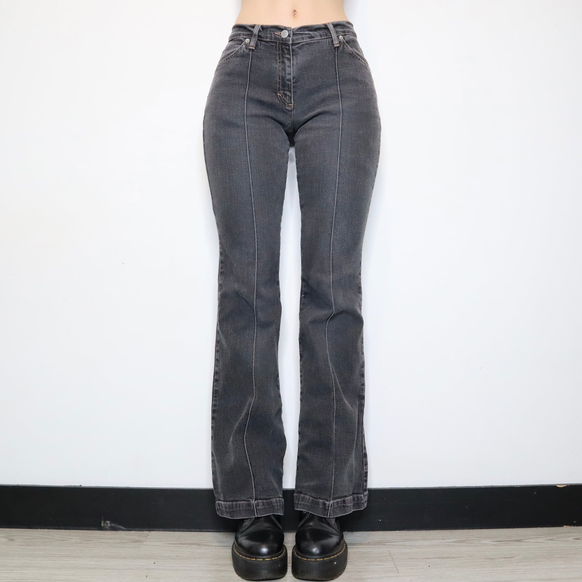 Vintage Y2K Faded Black Flare Jeans