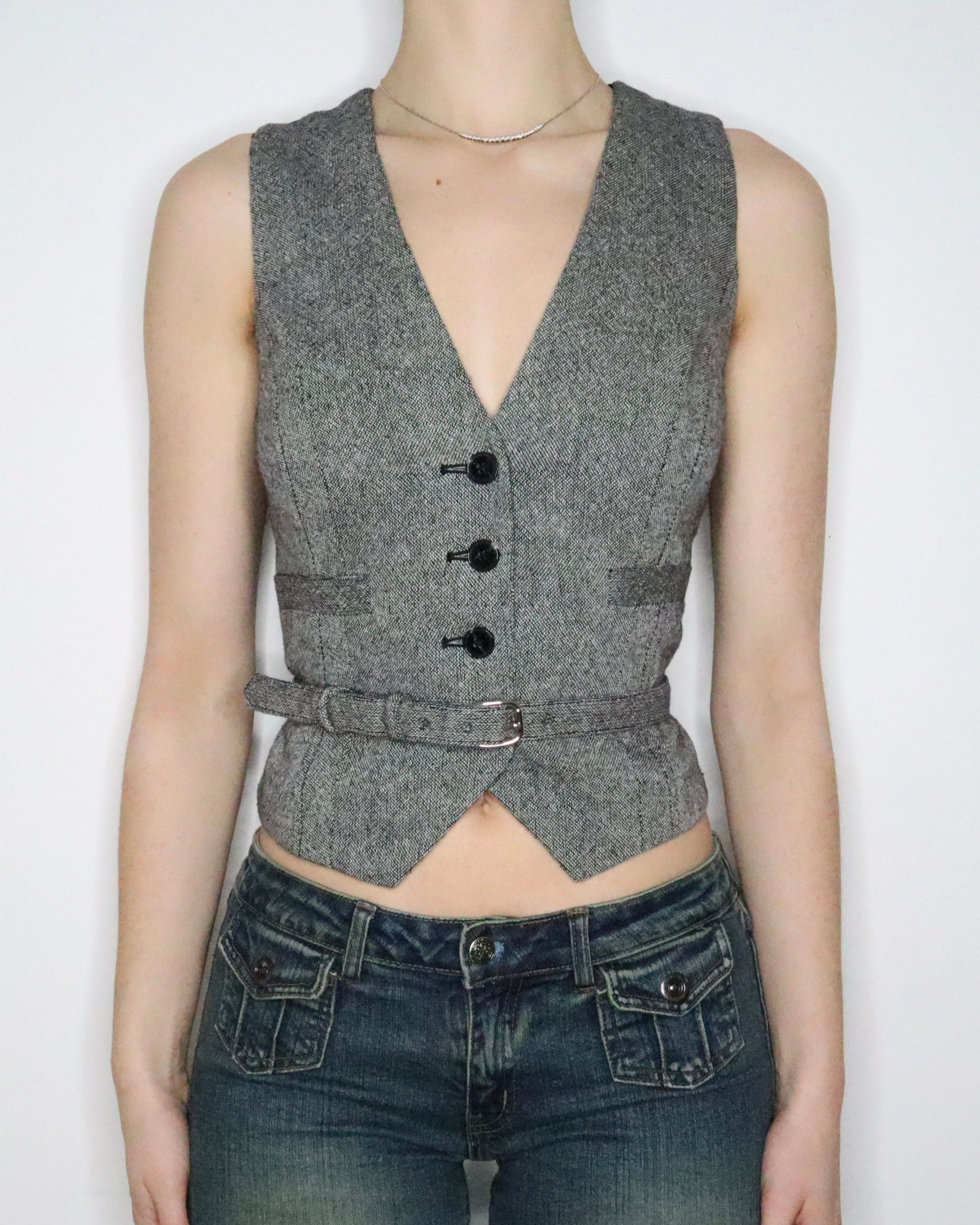 Gray Tweed Vest (Small)