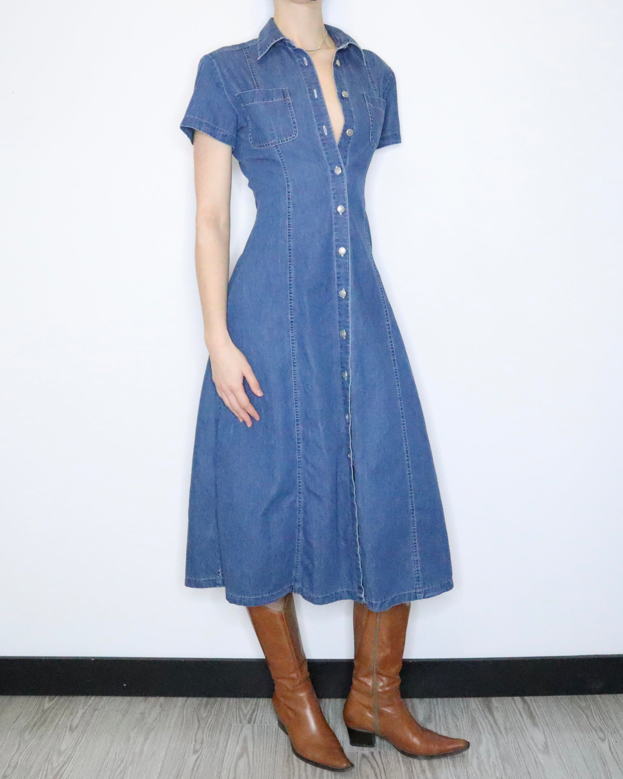 ted baker denim shirt dress Ted Baker Soft Denim Jeans Ladies Chambray Long Sleeve Blue Shirt Dress Size 4