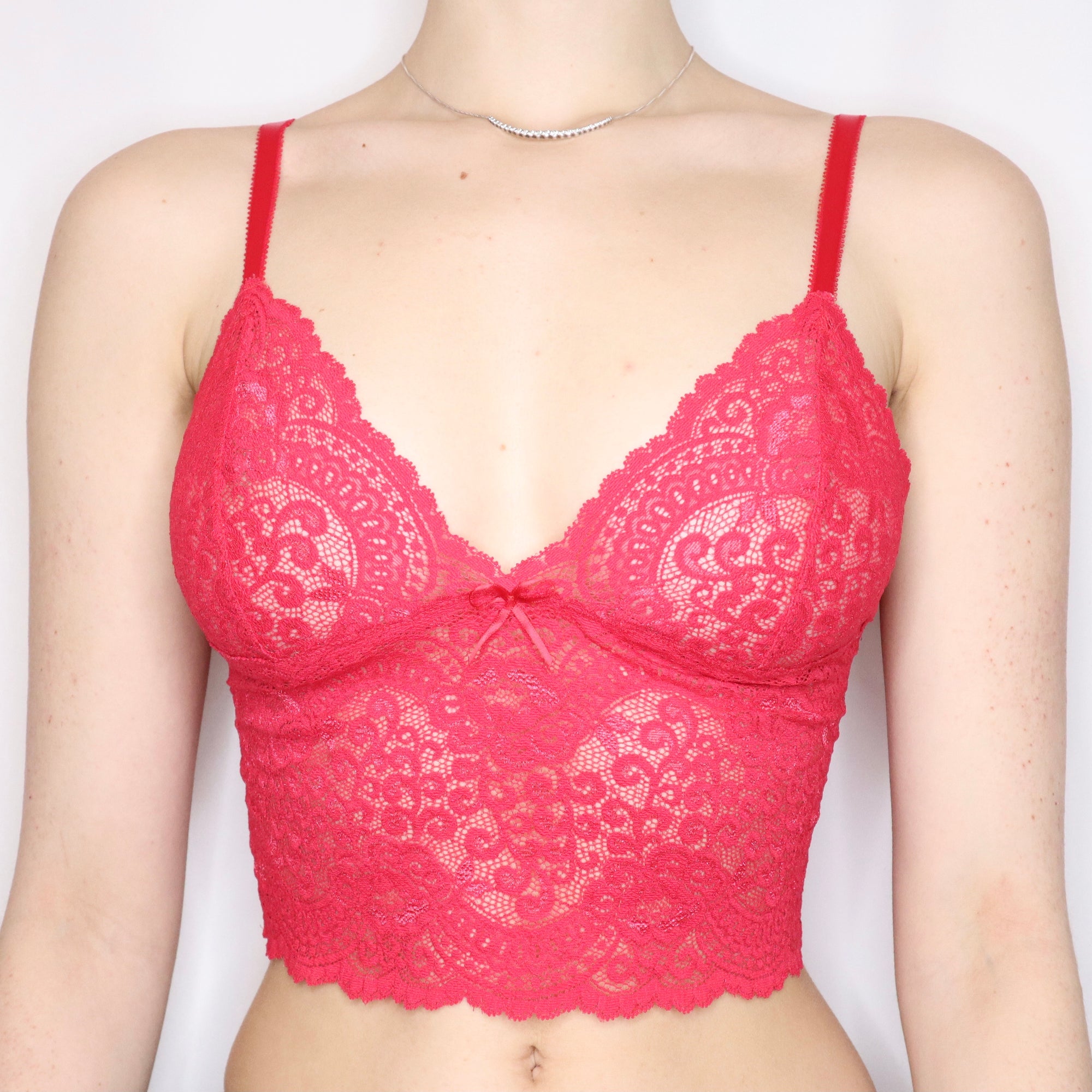 Early 2000s Victoria's Secret Red Lace Bralette - Imber Vintage
