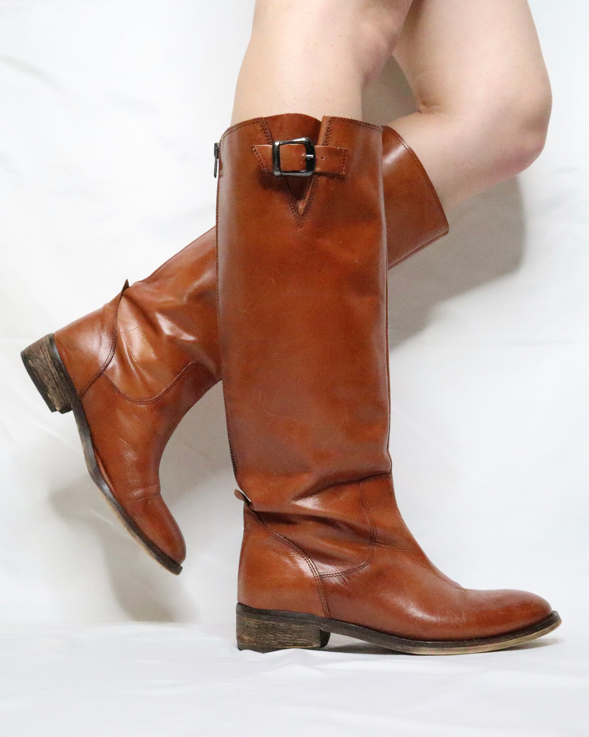 Brown Leather Riding Boots (7.5 US/38 EU) 