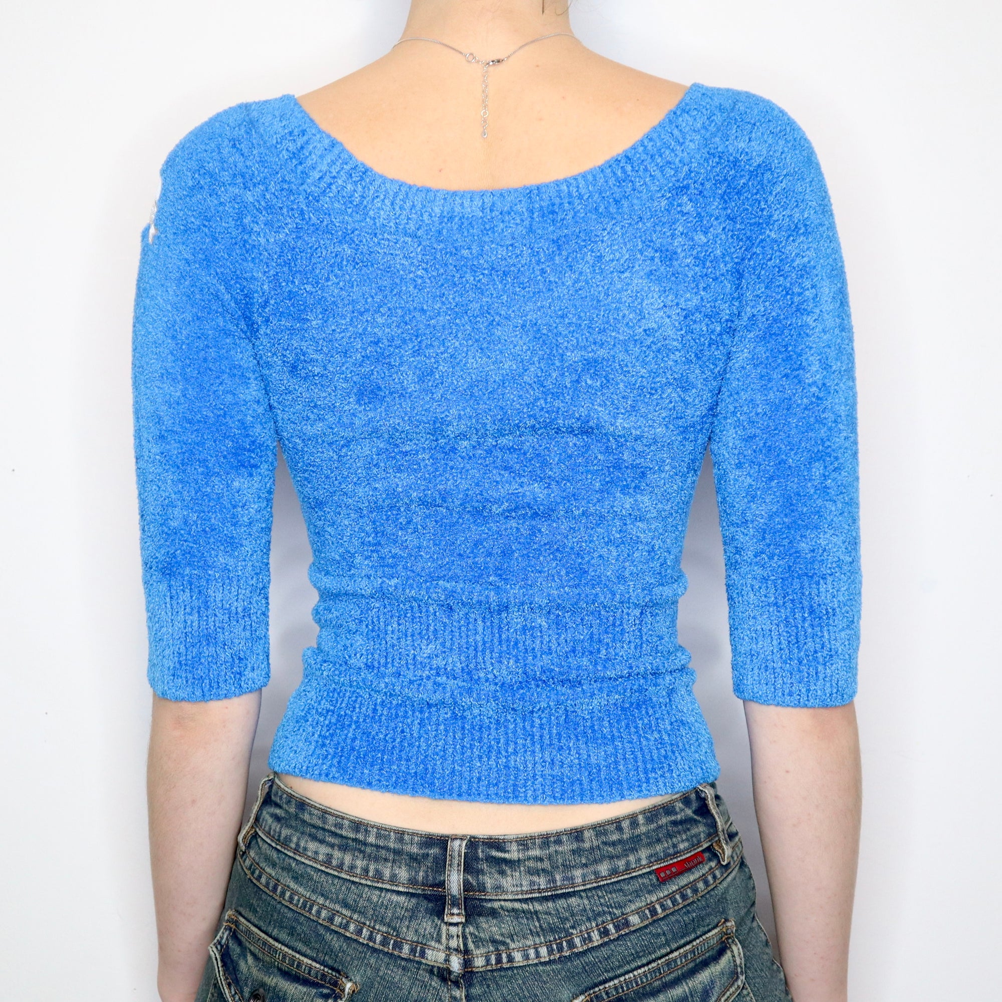 Fuzzy Bright Blue Sweater