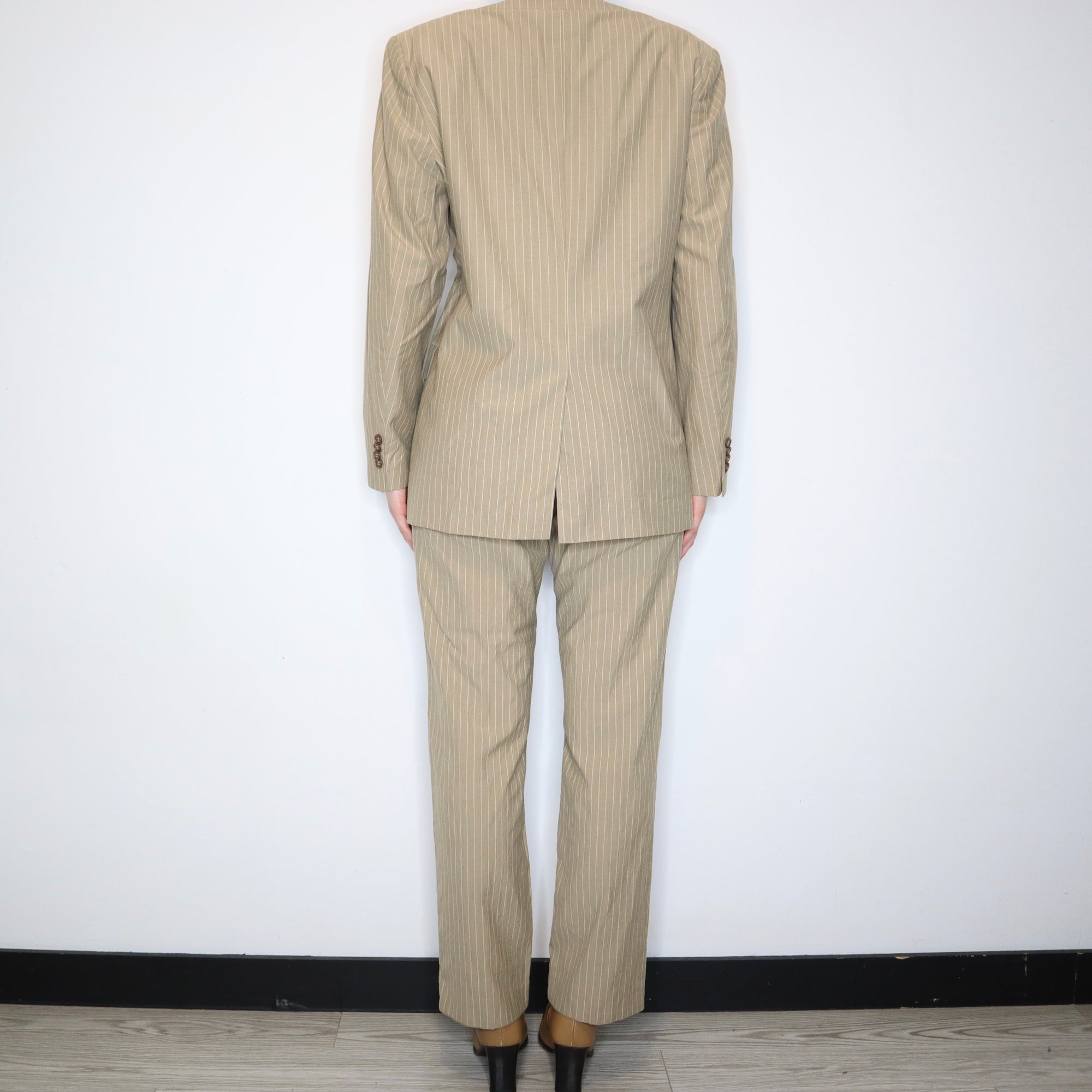 Tan Pinstripe Suit