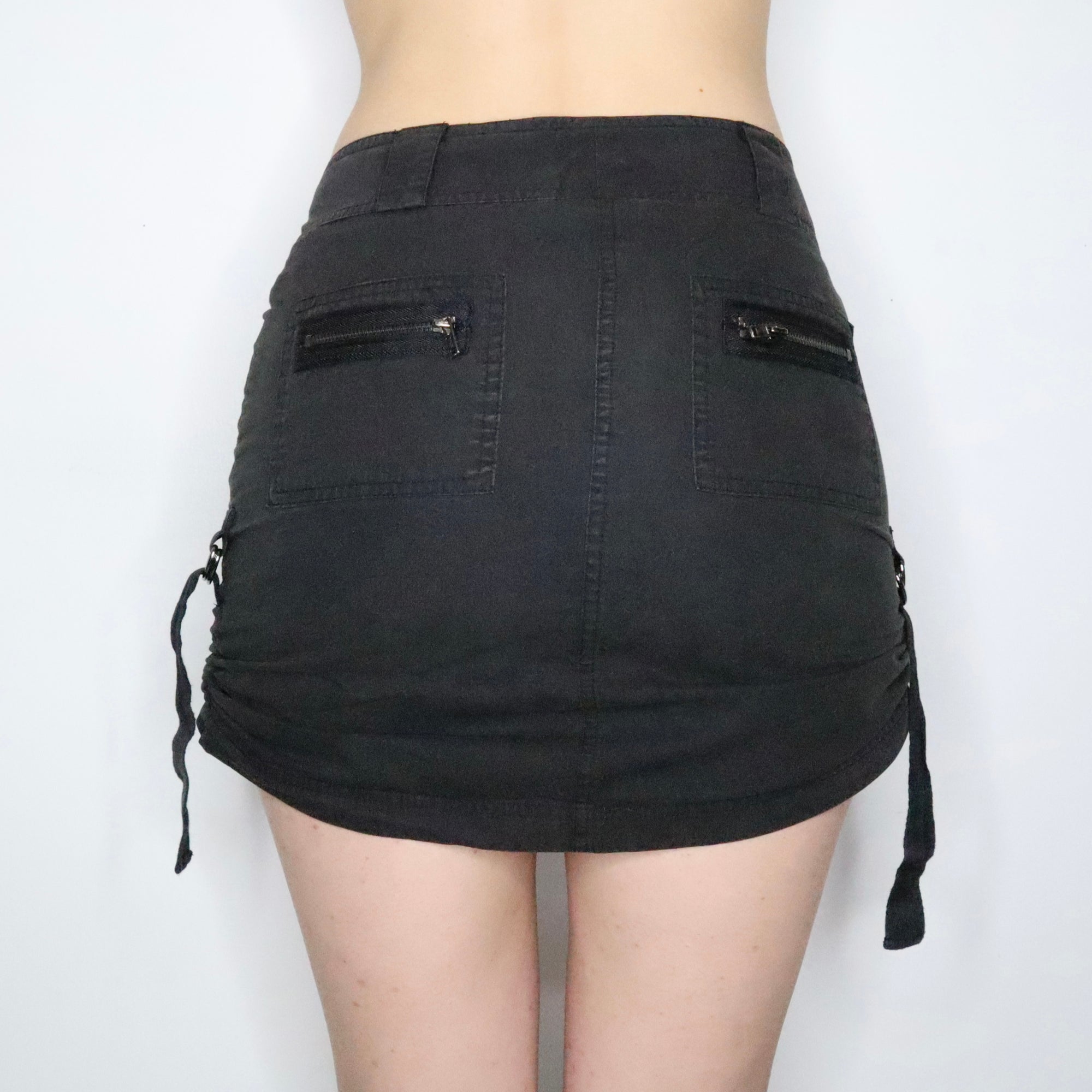 Black Cargo Mini Skirt 