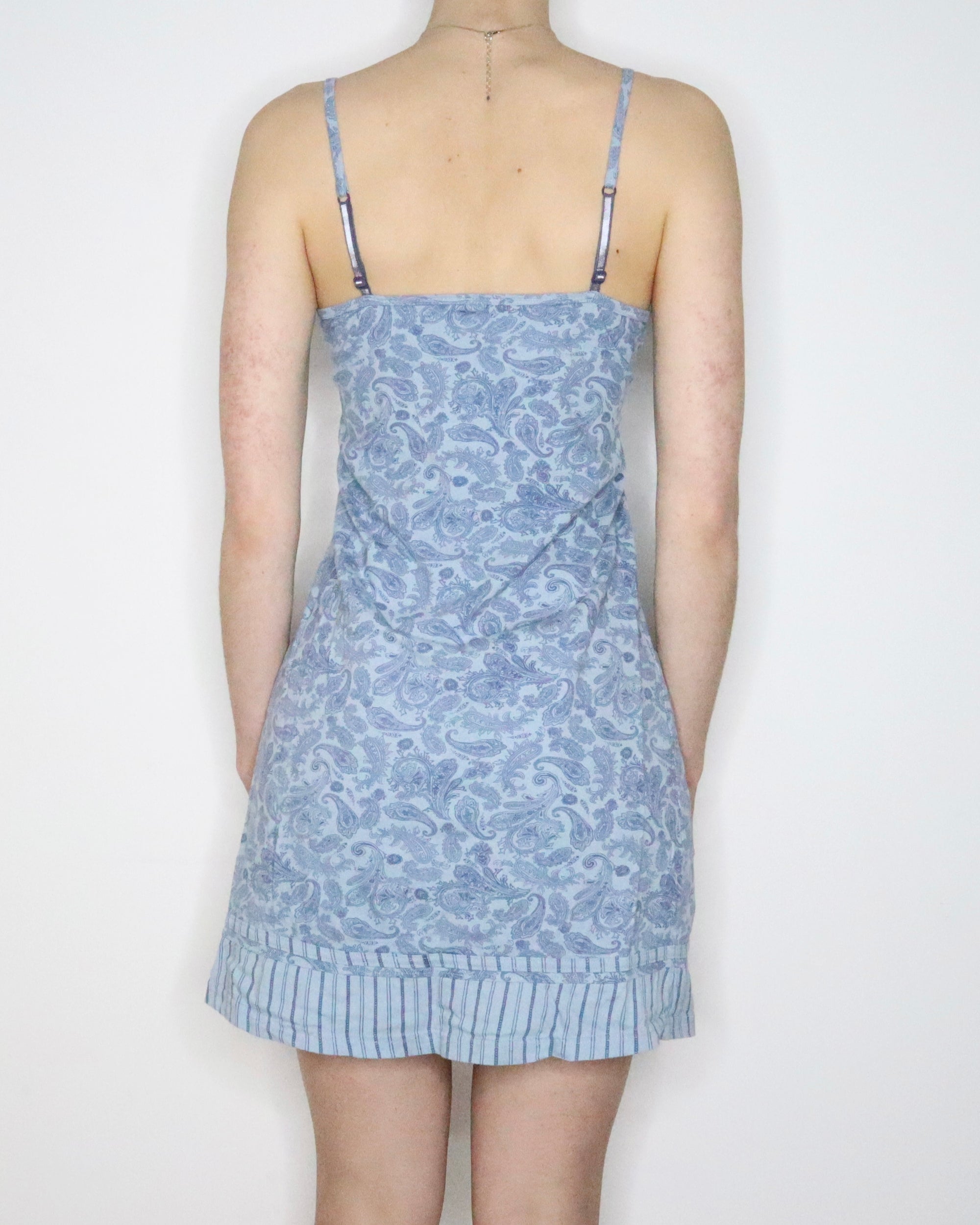 Blue Paisley Mini Dress (Small) 