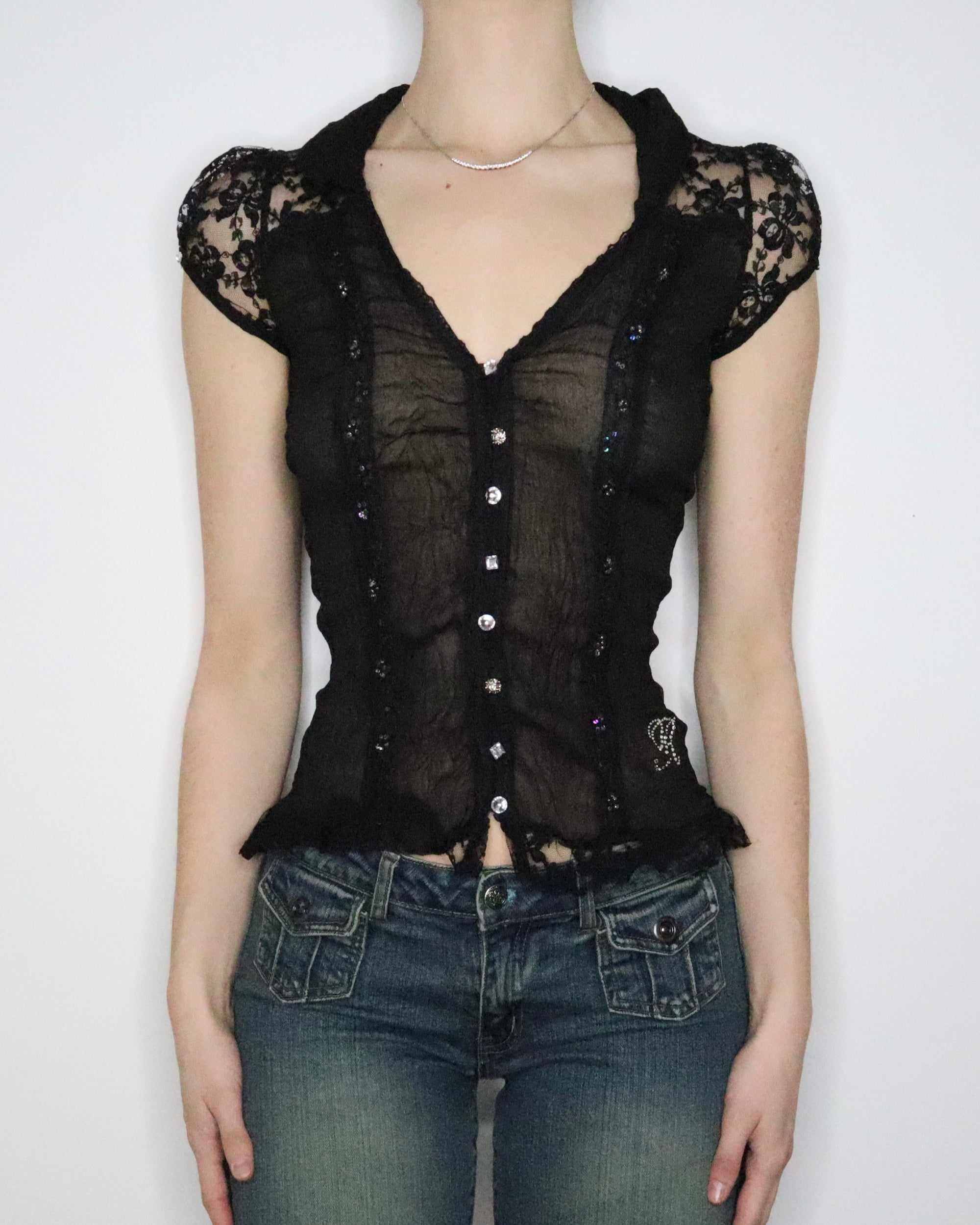 Sheer Black Blouse (Small) 