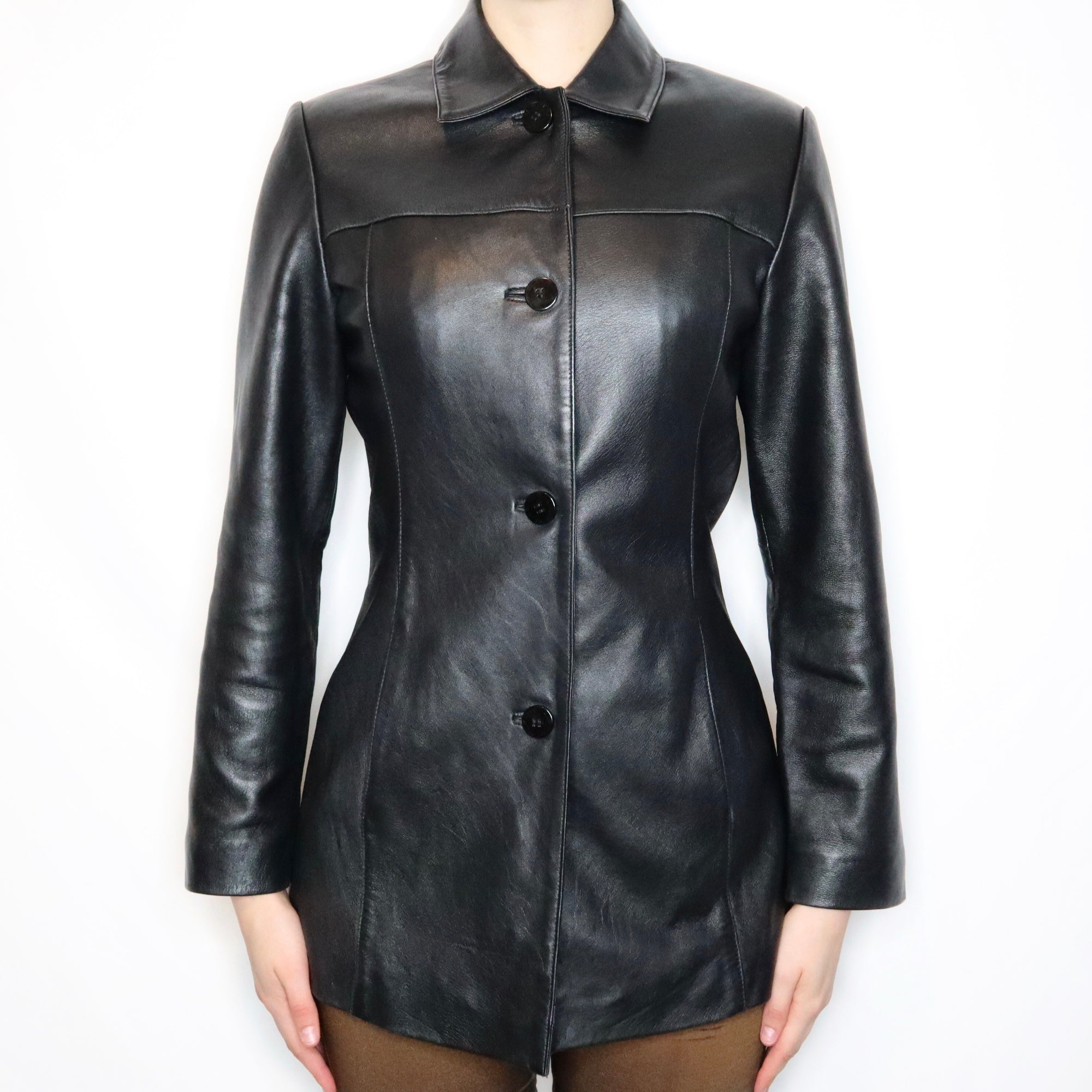 Vintage Y2K Black Genuine Leather Jacket