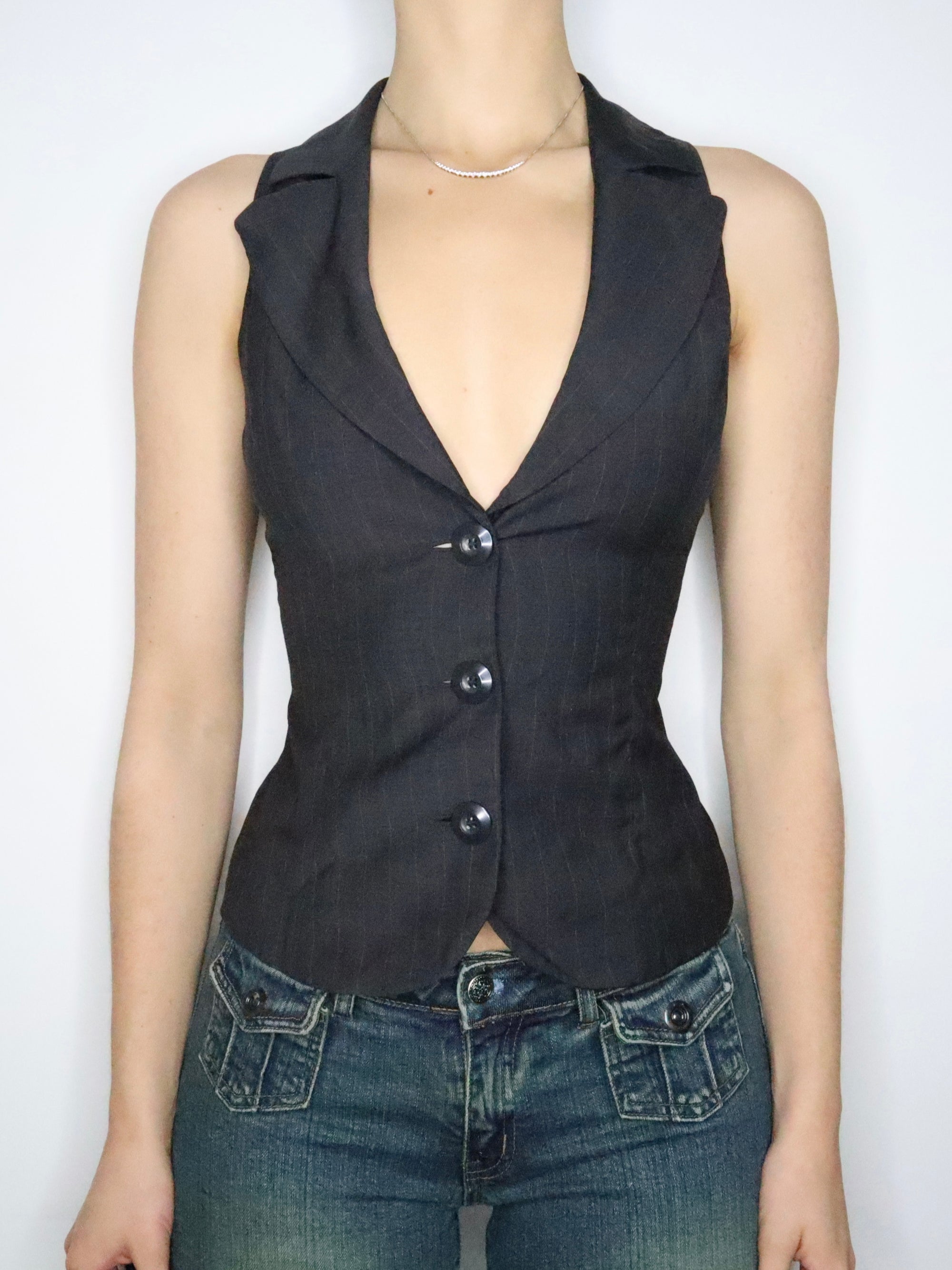 Gray Pinstripe Vest (Small) 
