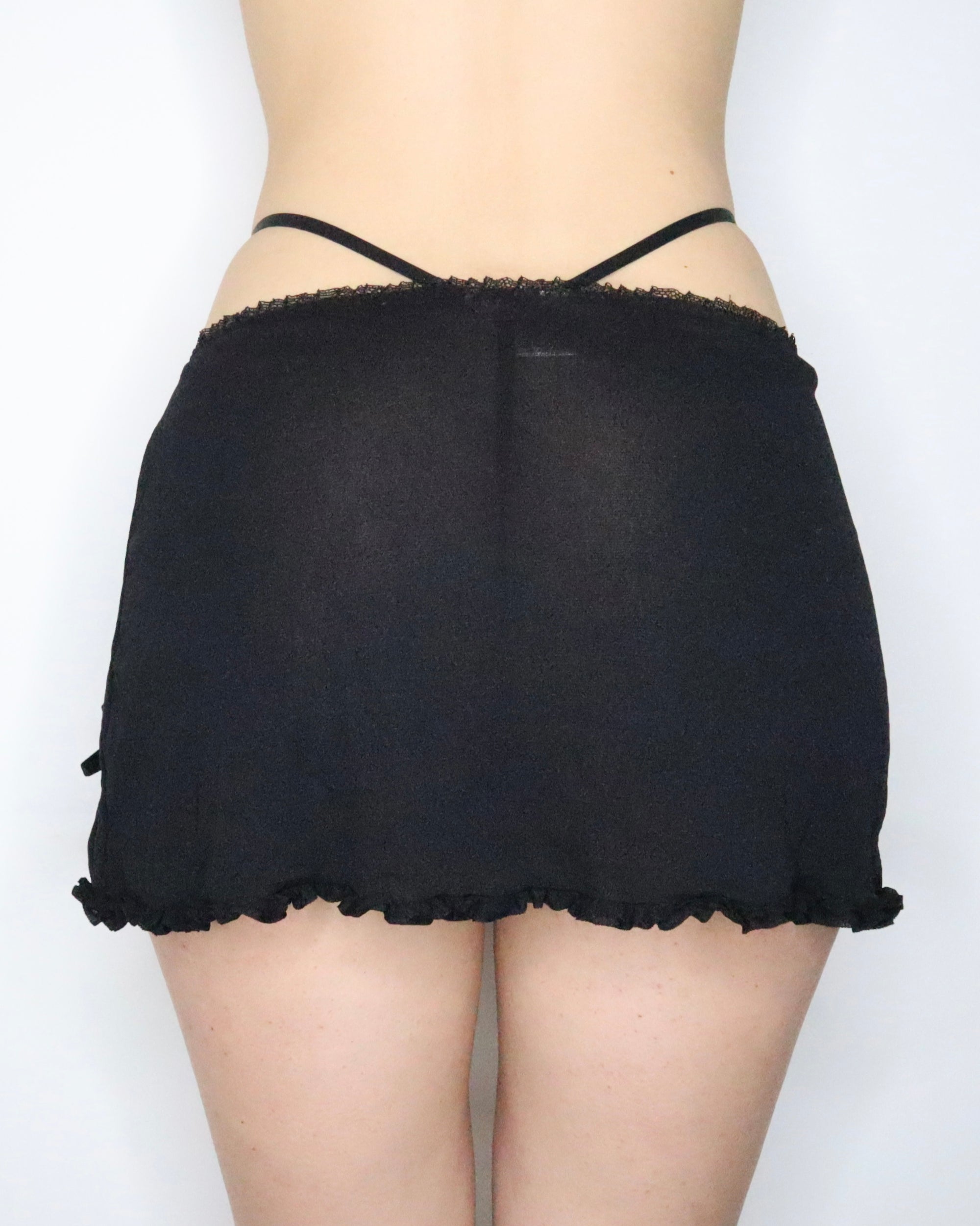 Black Mesh Mini Skirt (S-M) 