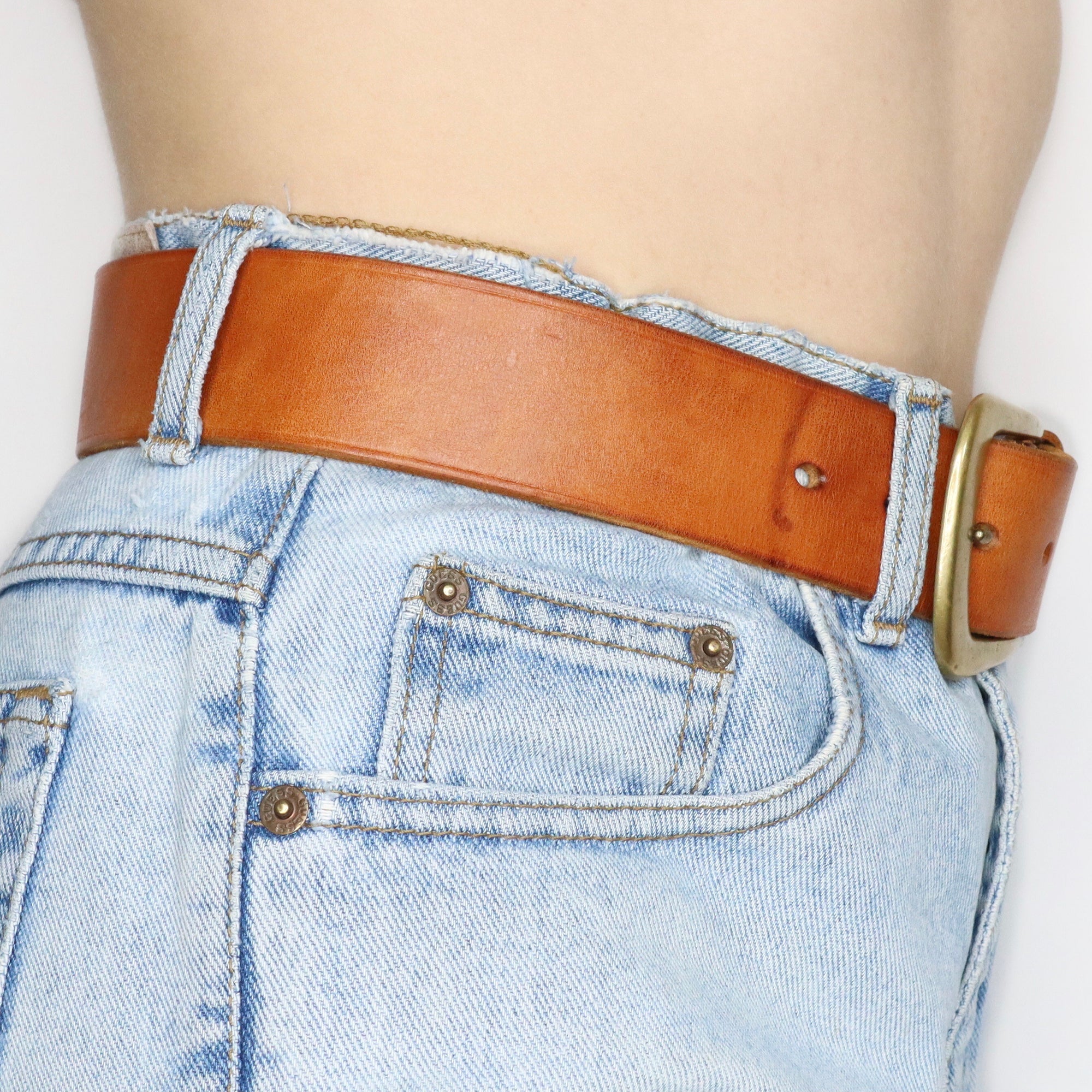 Vintage 90s Ralph Lauren Brown Genuine Leather Belt