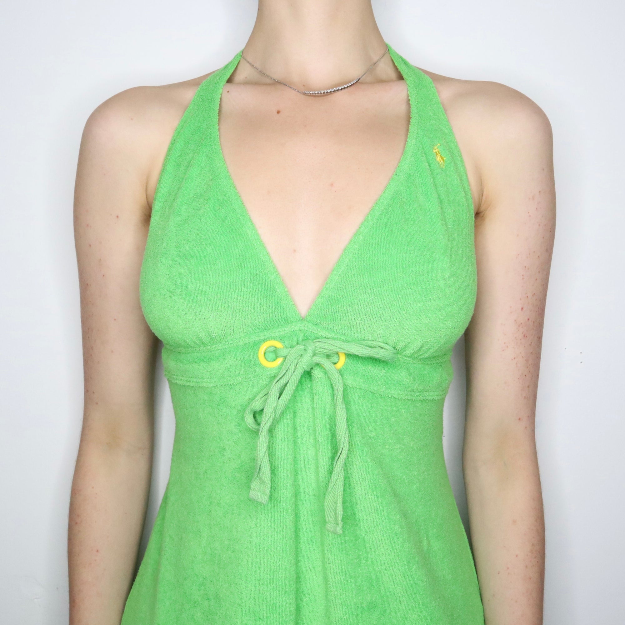 Lime Green Halter Dress 