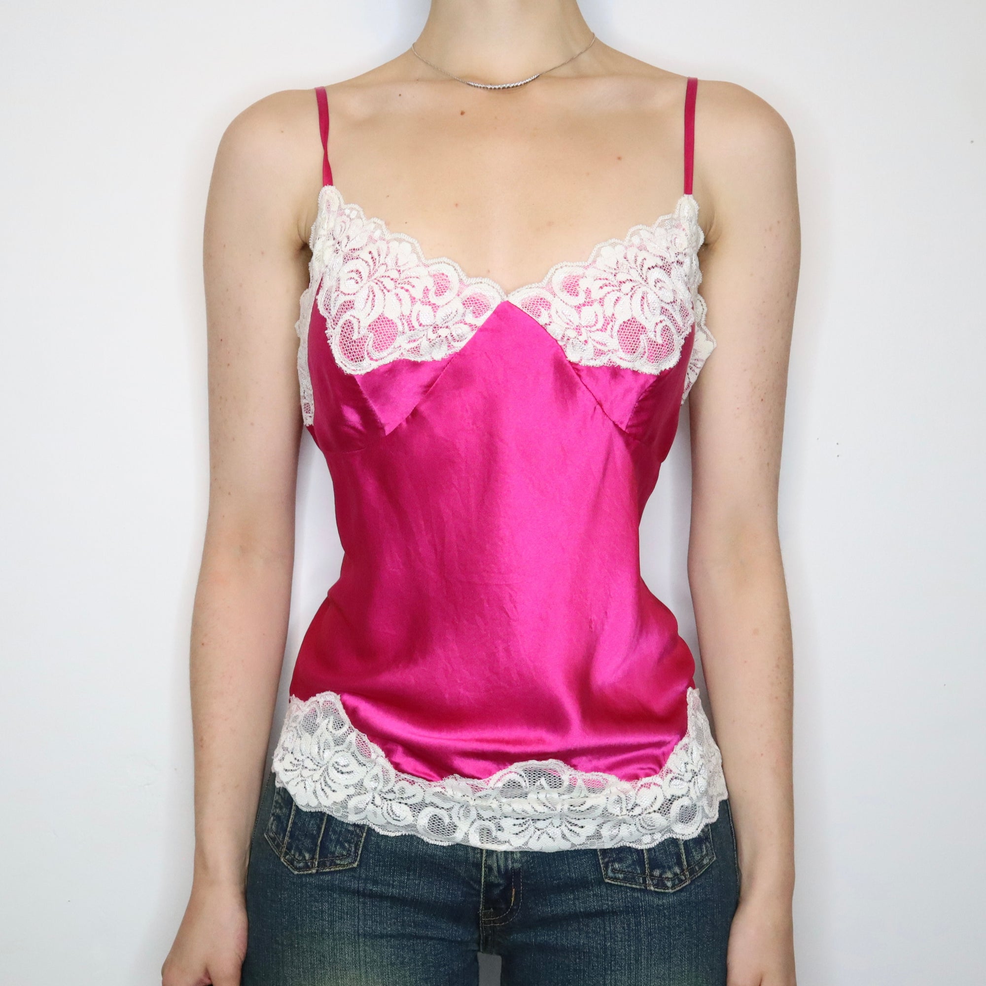 Pink Silk Lace Cami (L-XL)