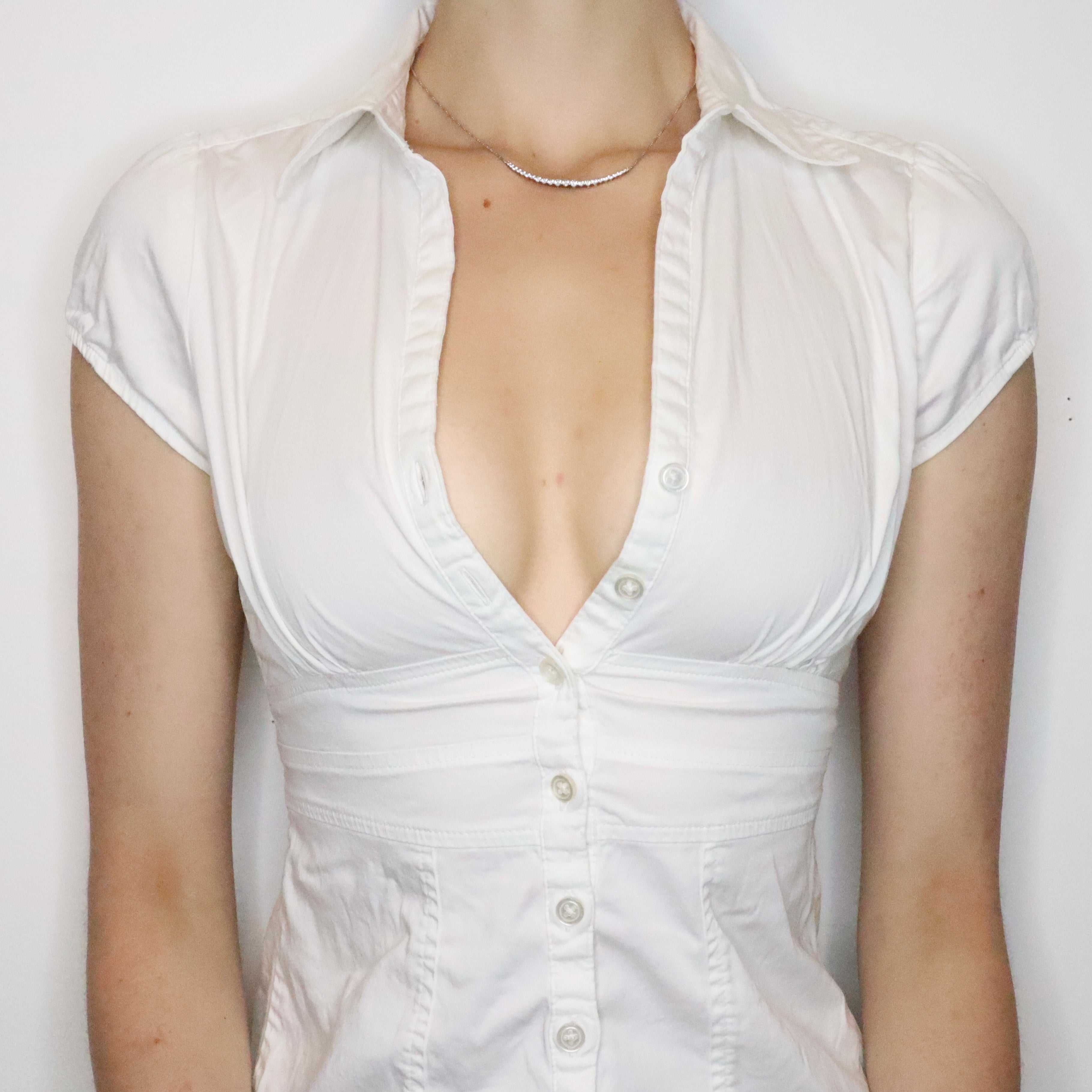 White Button Up Blouse (Small) 