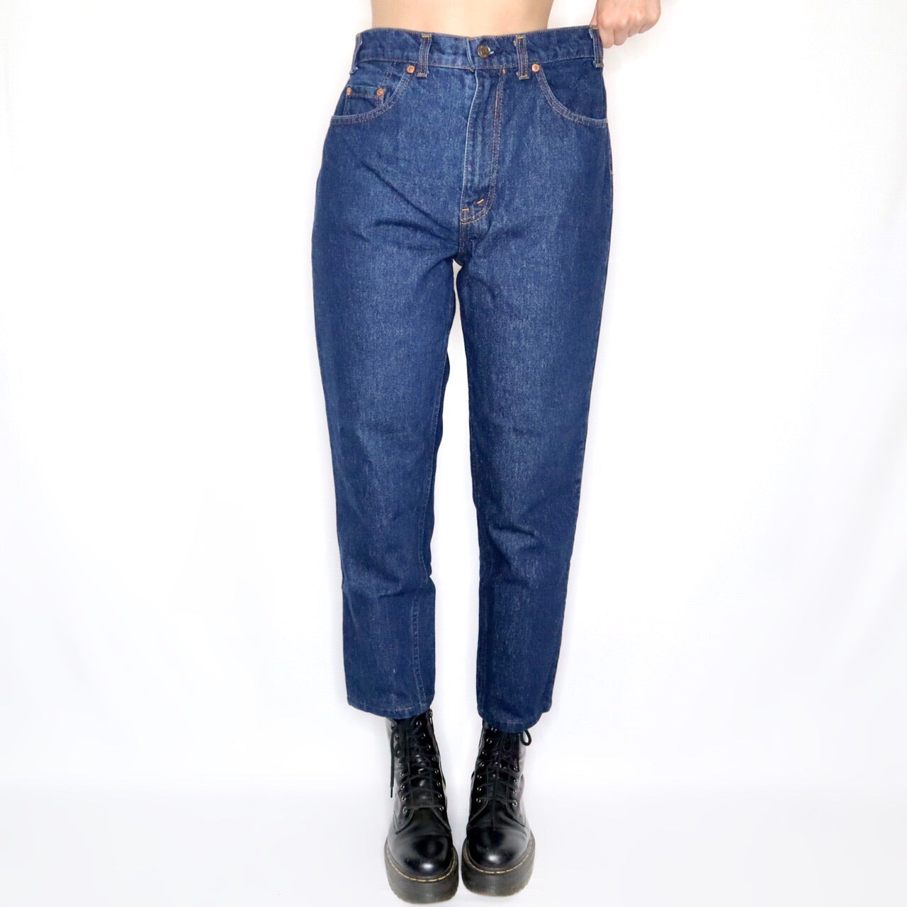 Vintage 80s High Waisted Dark Blue Denim Levis Jeans