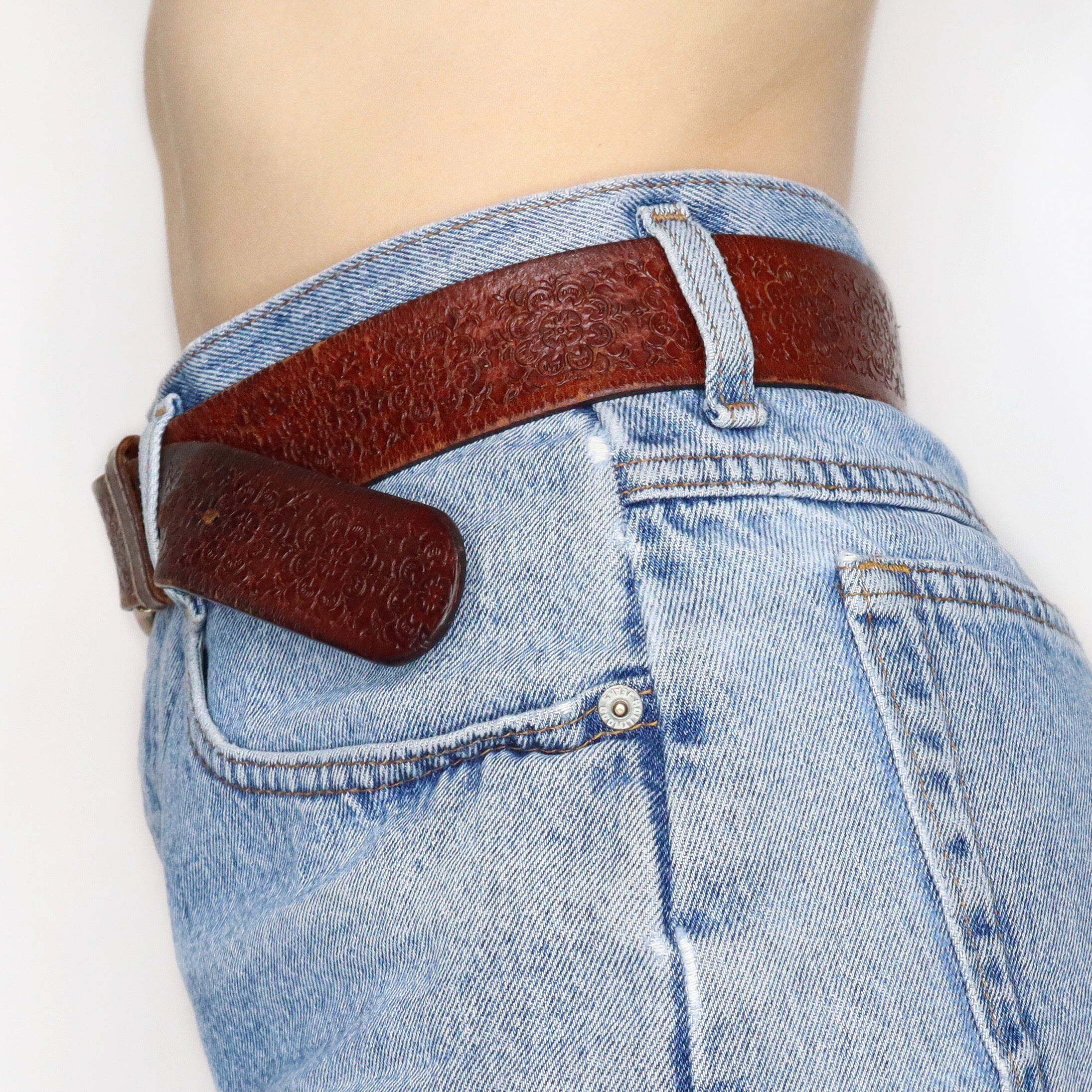 Brown Leather Belt - Imber Vintage