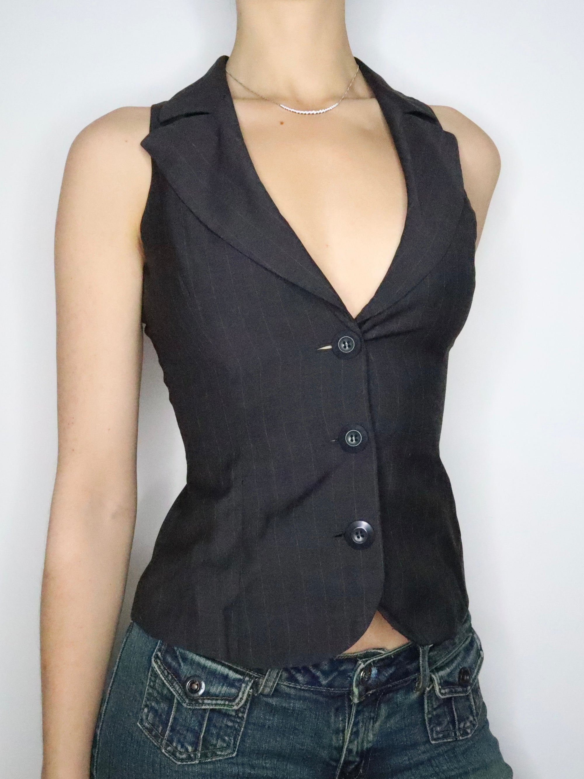 Gray Pinstripe Vest (Small) 