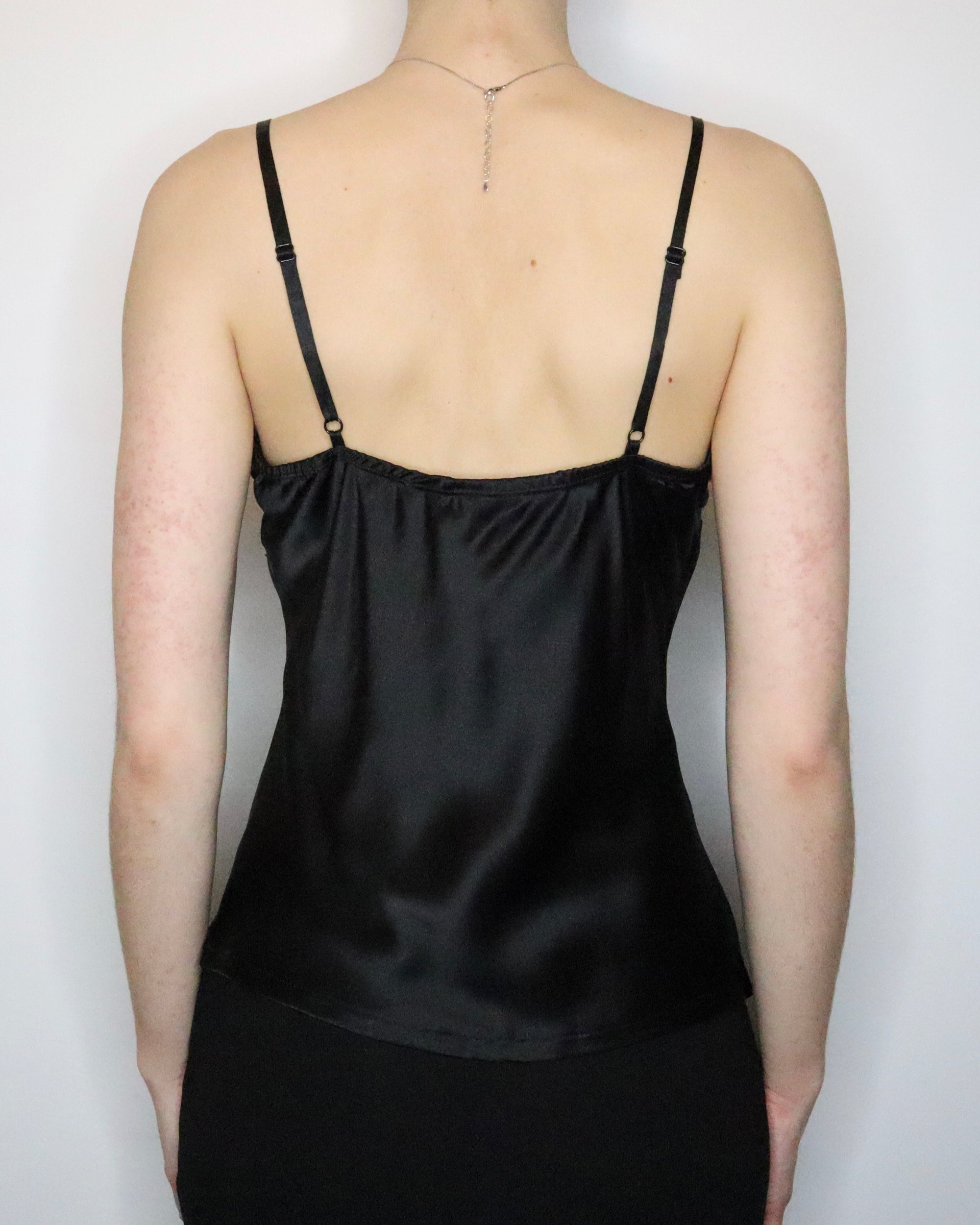 Black Beaded Silk Camisole (Medium) 