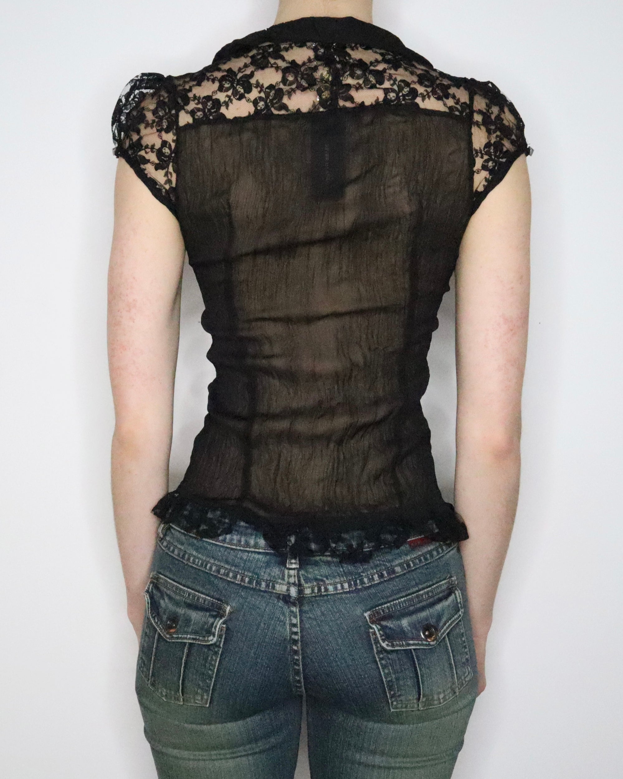 Sheer Black Blouse (Small) 