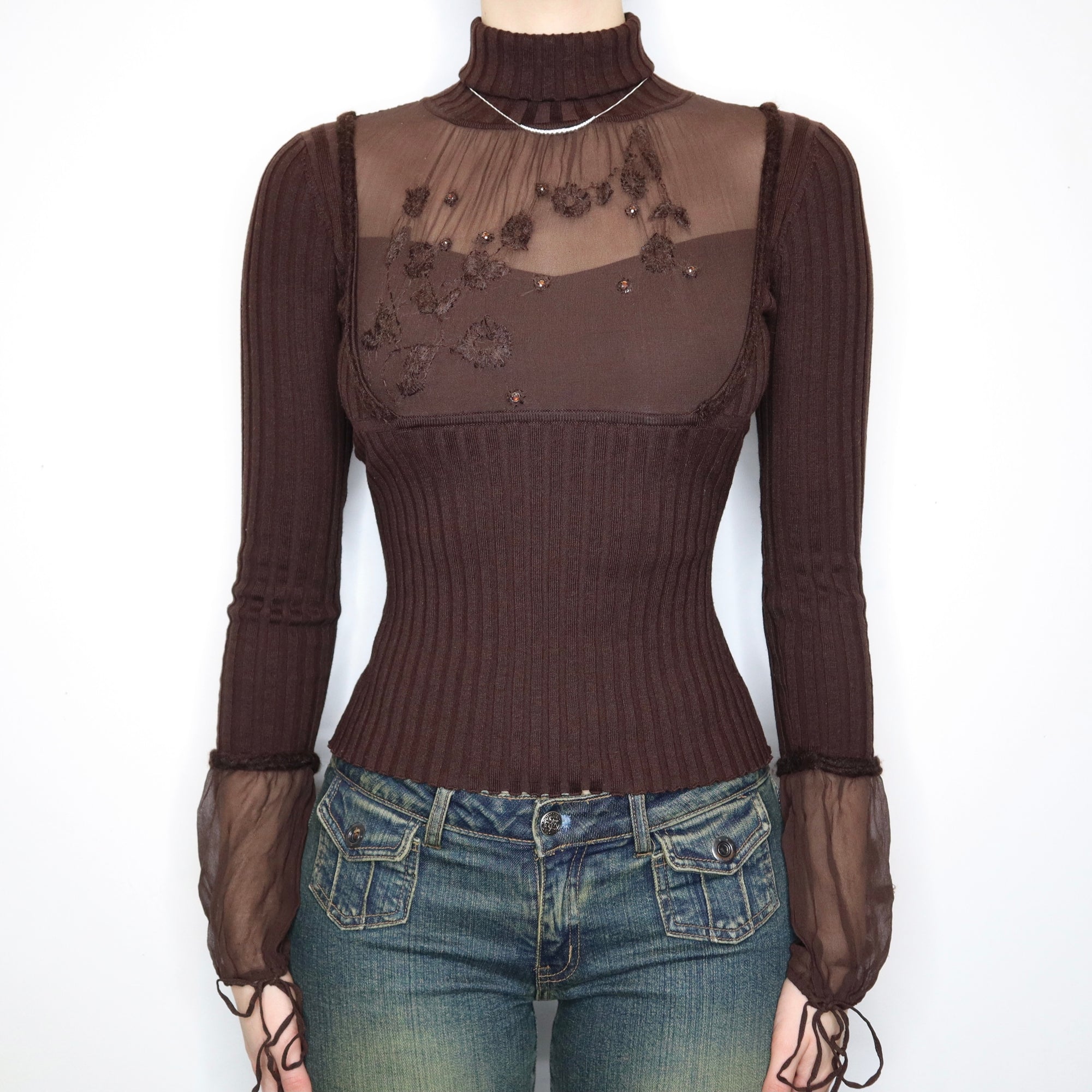 Brown Silk Sweater 