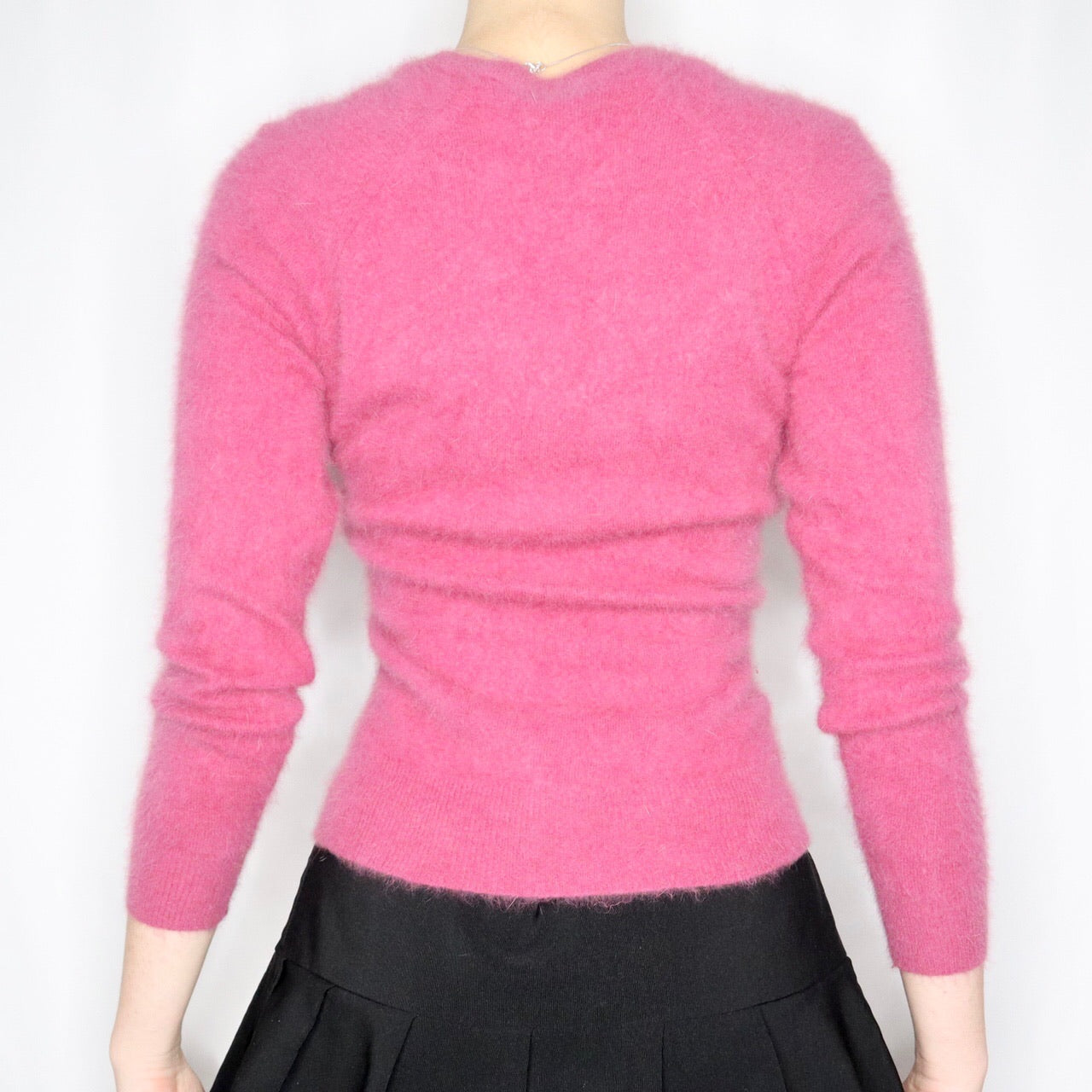 Vintage 60s Berry Pink Fuzzy Angora Sweater