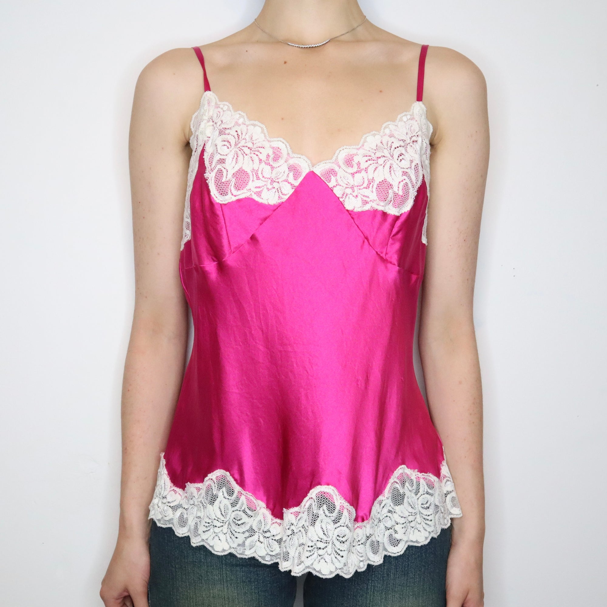 Pink Silk Lace Cami (L-XL)