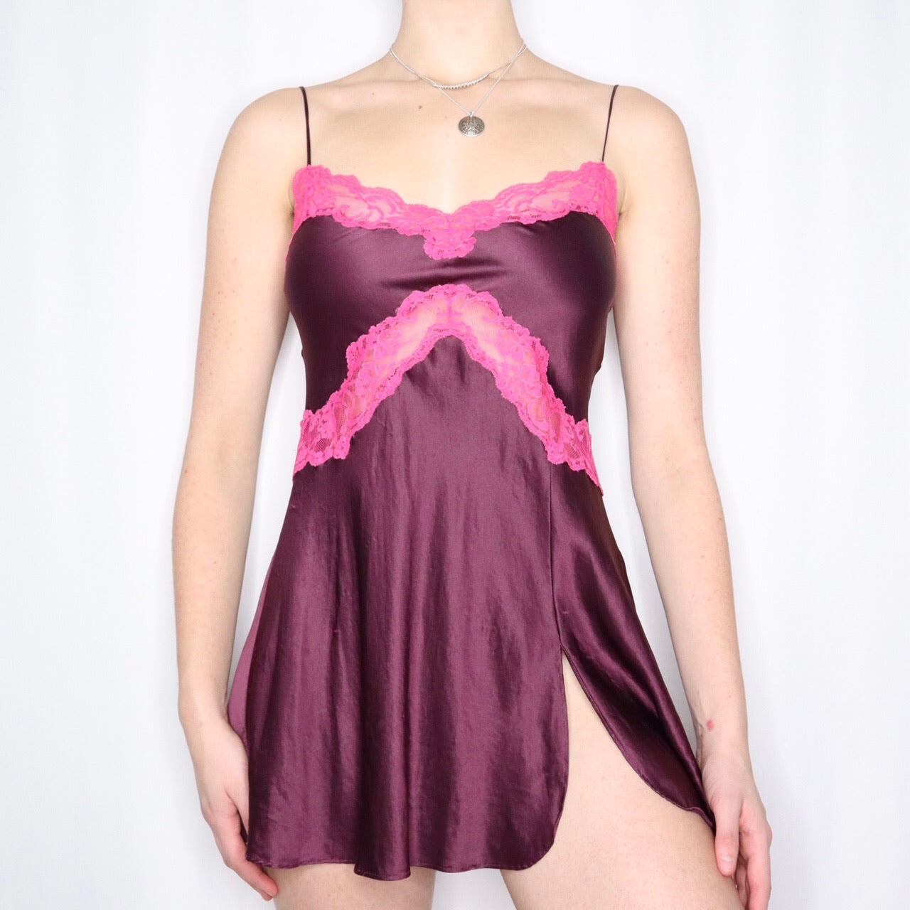 Early 2000s Victoria's Secret Dark Mulberry Silk Slip Dress