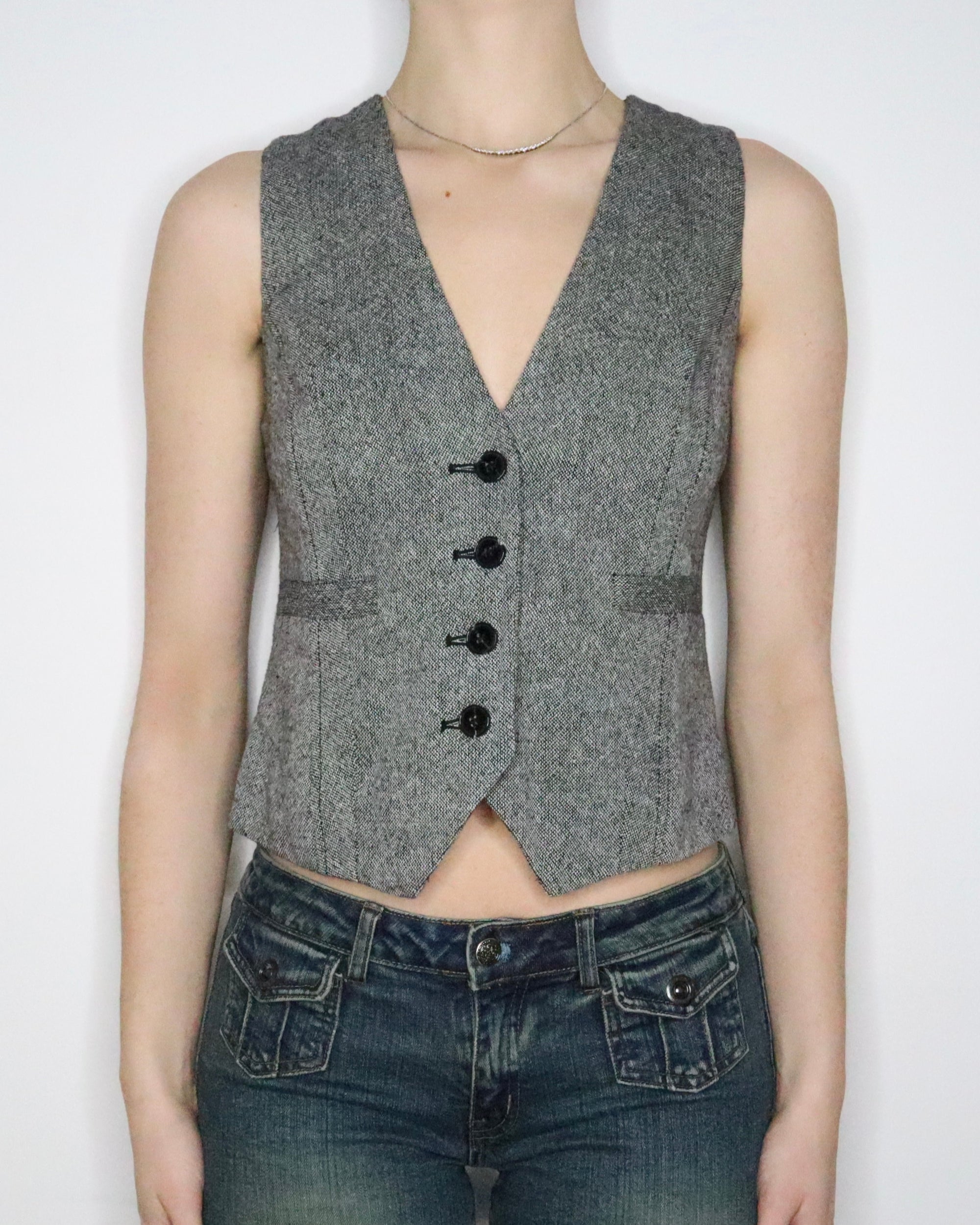 Gray Tweed Vest (Small) 