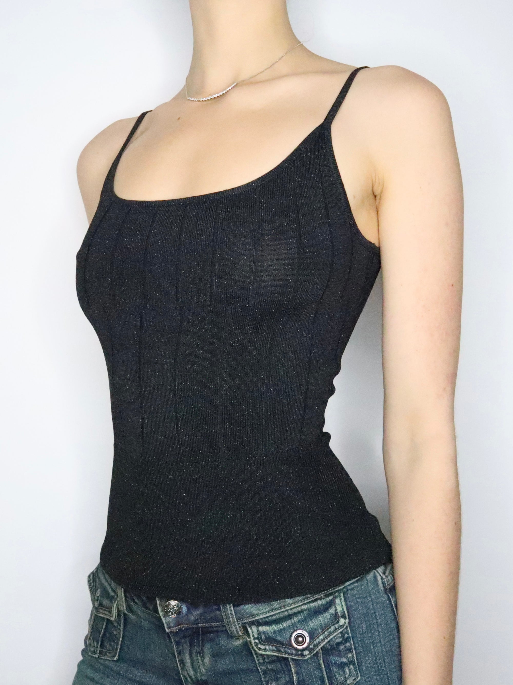 Guess Shimmery Black Cami (XS-S) 