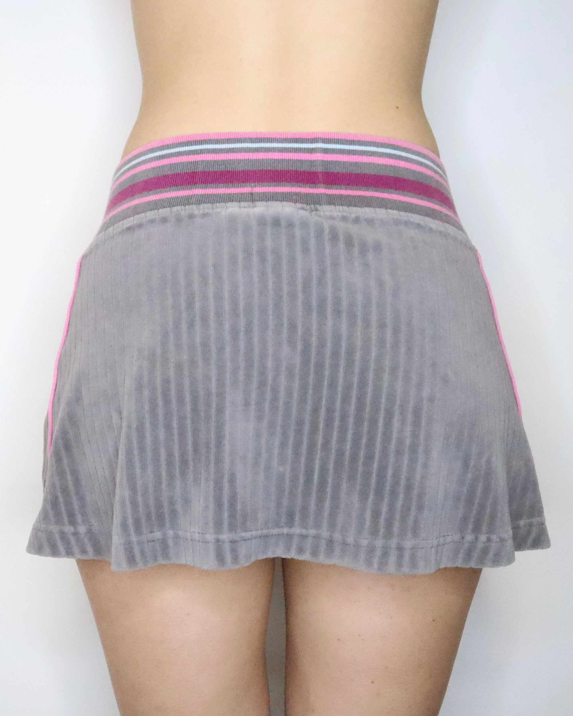 Gray Velour Mini Skirt (XS-S) 