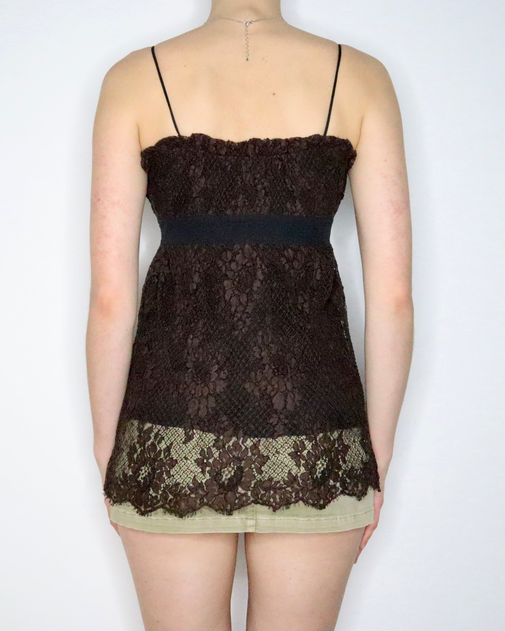 Escada Brown Lace Babydoll Top (XXS-XS)