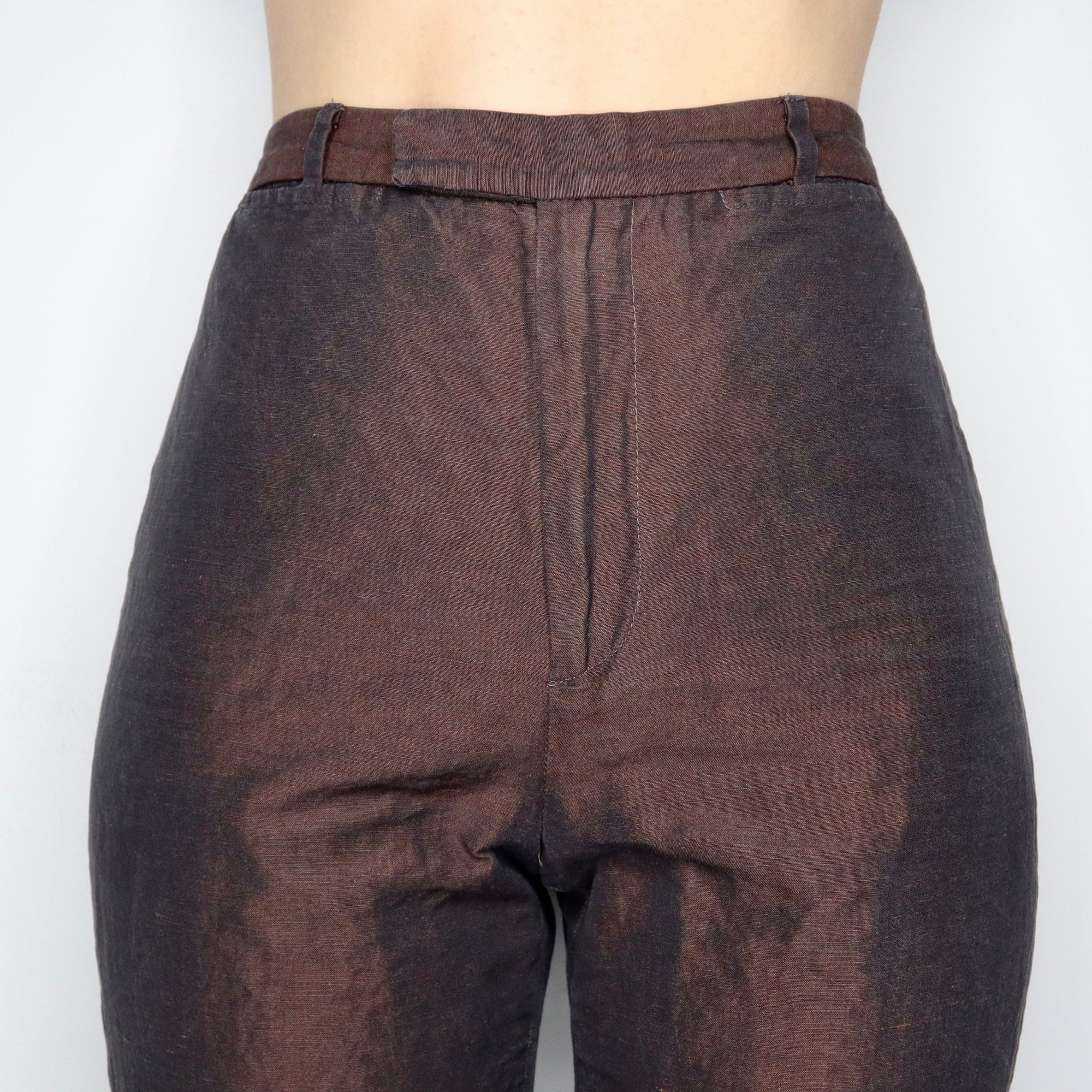Vintage Y2K Dark Brown Linen Trousers
