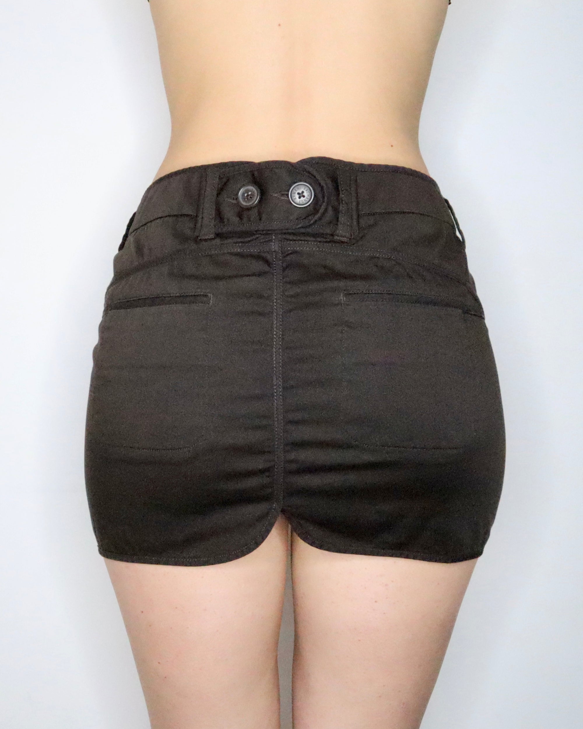 Dark Brown Cargo Mini Skirt (Medium) 
