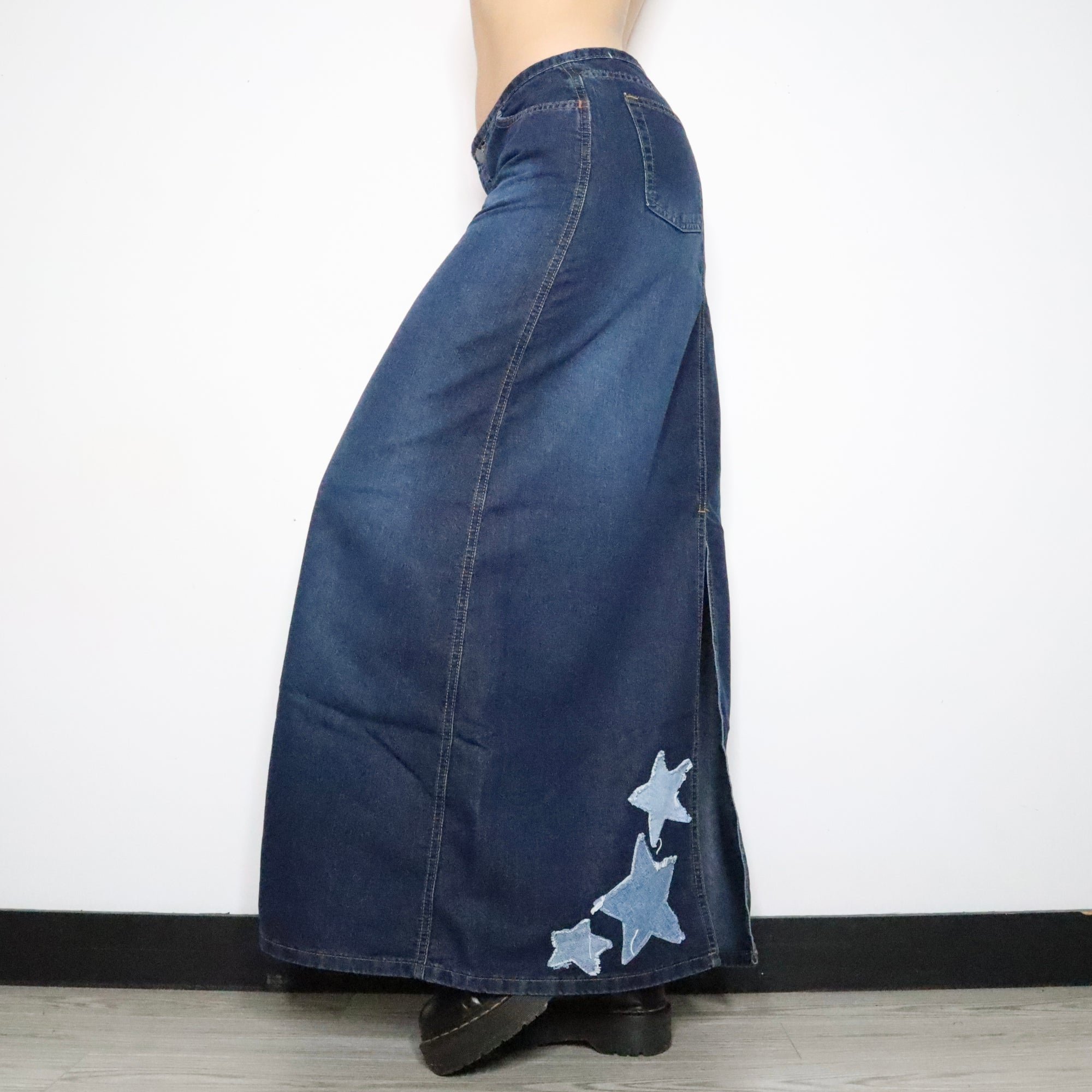 Star Denim Maxi Skirt (S-M)