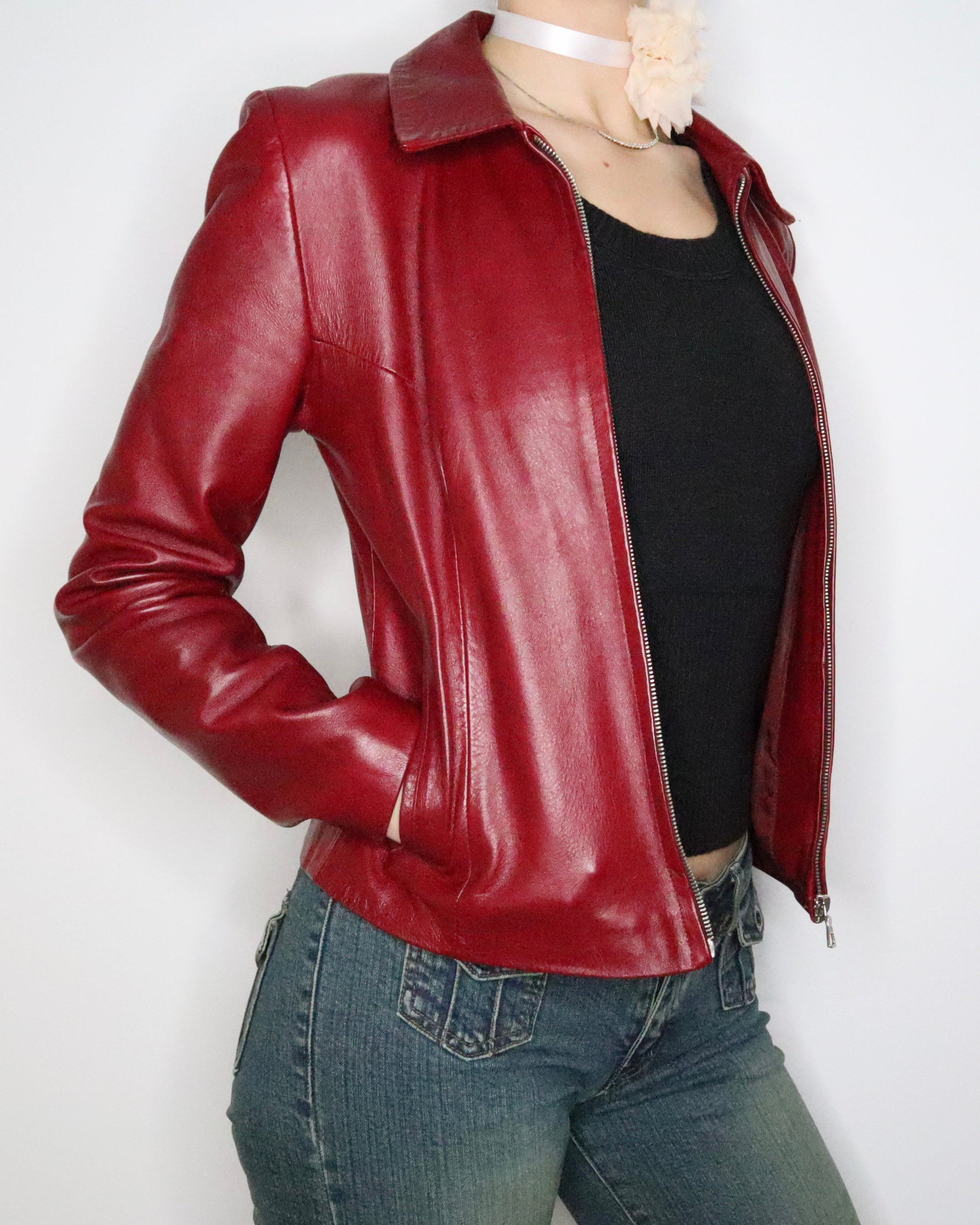 Red Leather Jacket Women