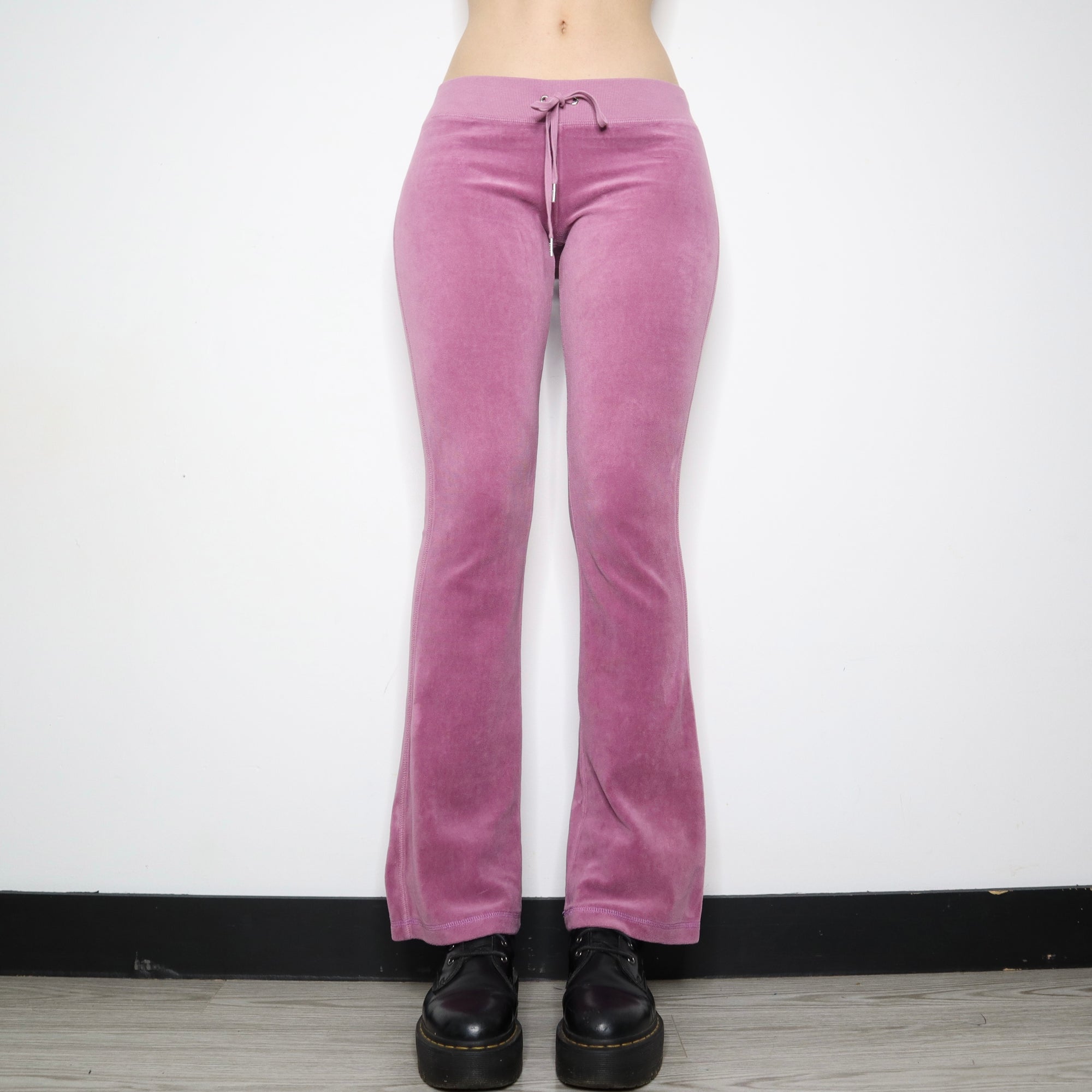 Juicy Couture Pink Velour Wide Leg Trousers