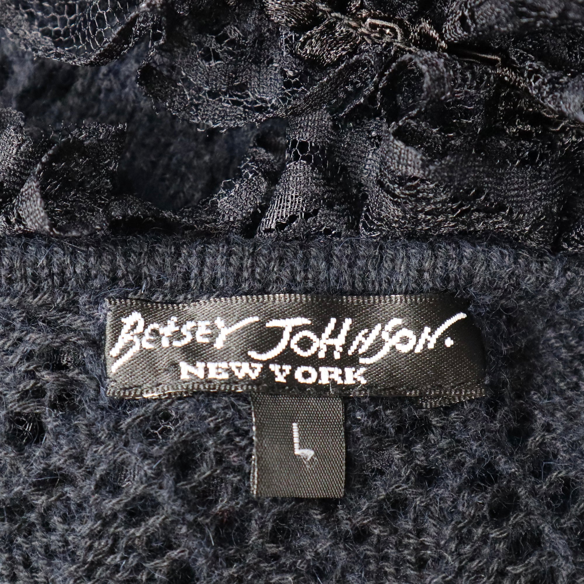 Betsey Johnson Black Cropped Cardigan (Large)