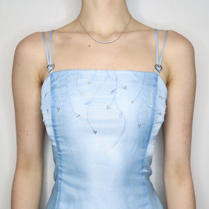blue 90s prom dress Light Blue Princess Prom Dress