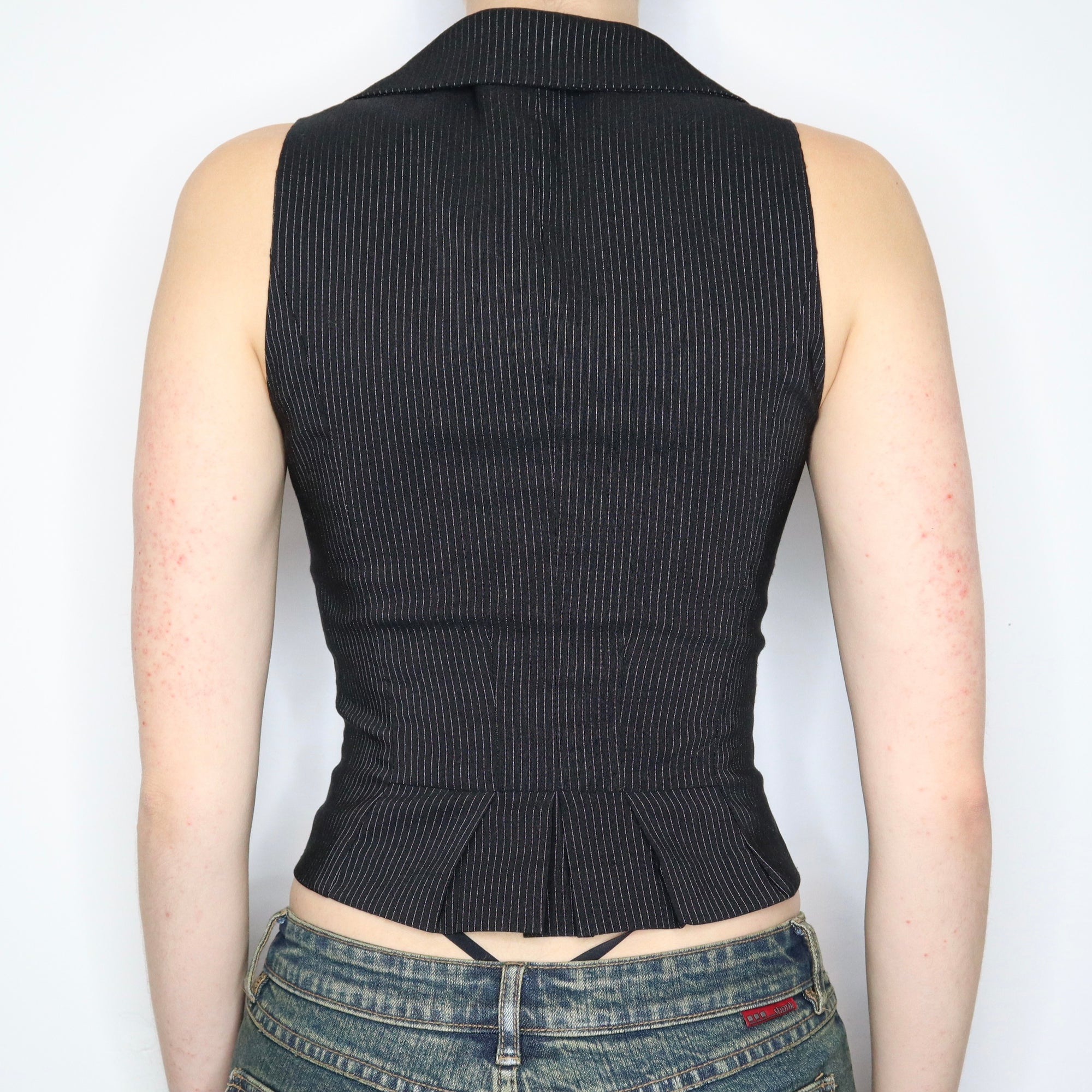 Black Pinstripe Vest 