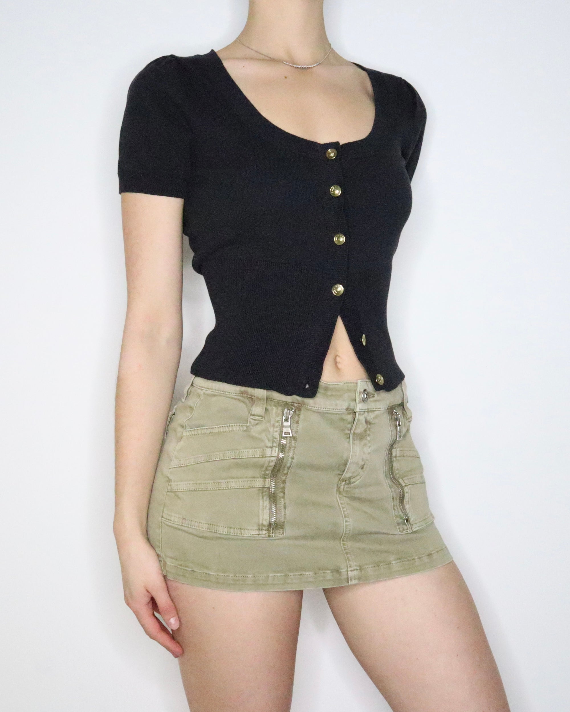 Guess Black Short Sleeve Cardigan (S-M) 