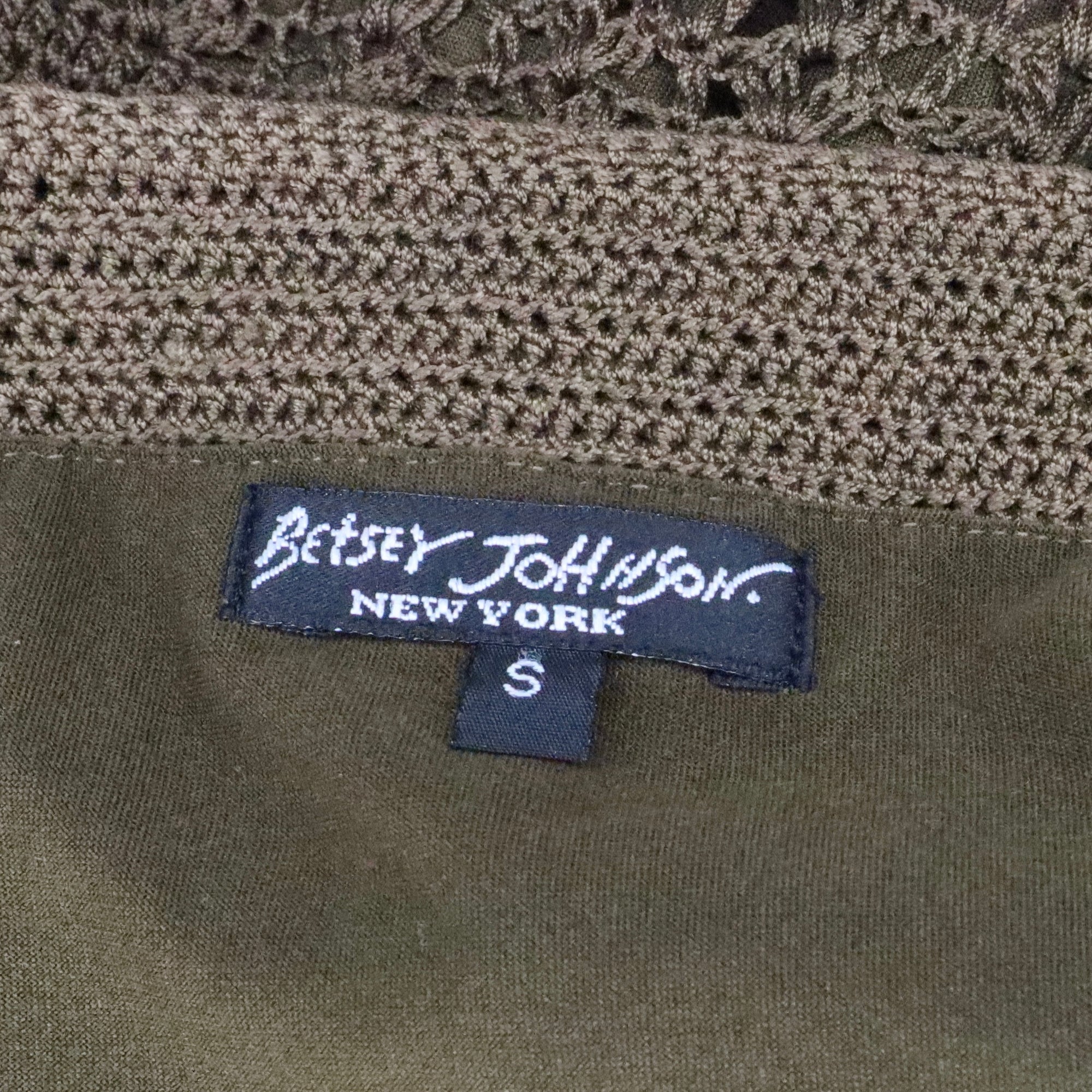 Betsey Johnson Olive Green Crochet Dress (XS-S)
