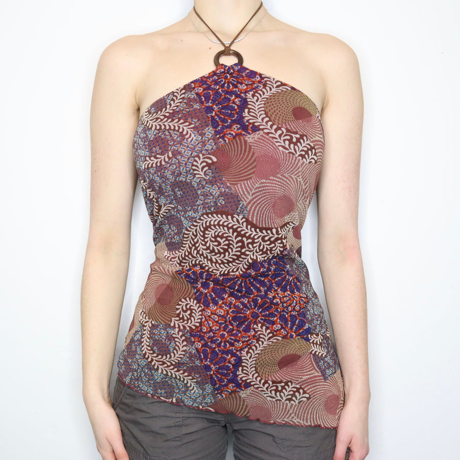 Haut Décolleté Halter Top 2B BEBE Noir Avec Anneau - Taille S, Neuf Avec étiquettes (NWT)