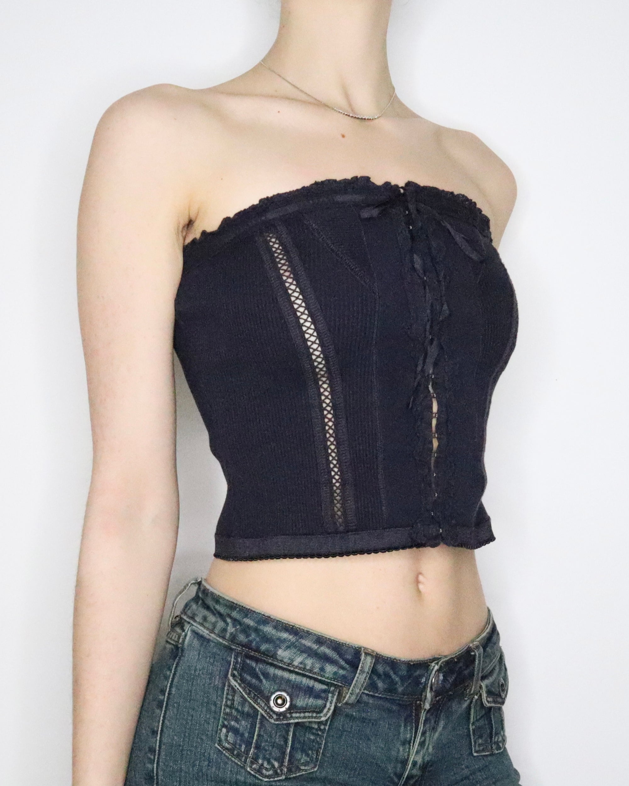 Navy Lace Tube Top (XS) 